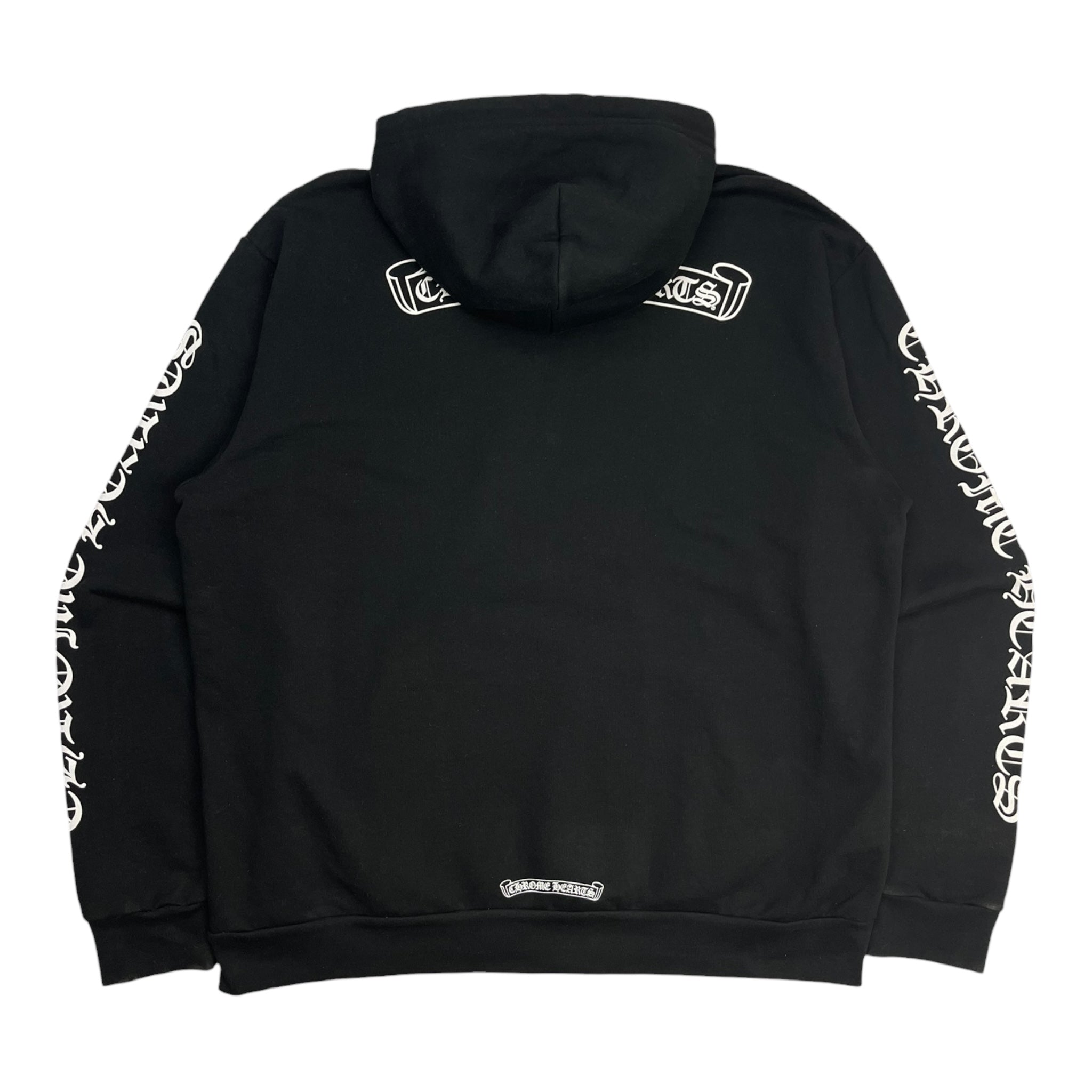 Chrome Hearts Scroll Logo Hoodie Black