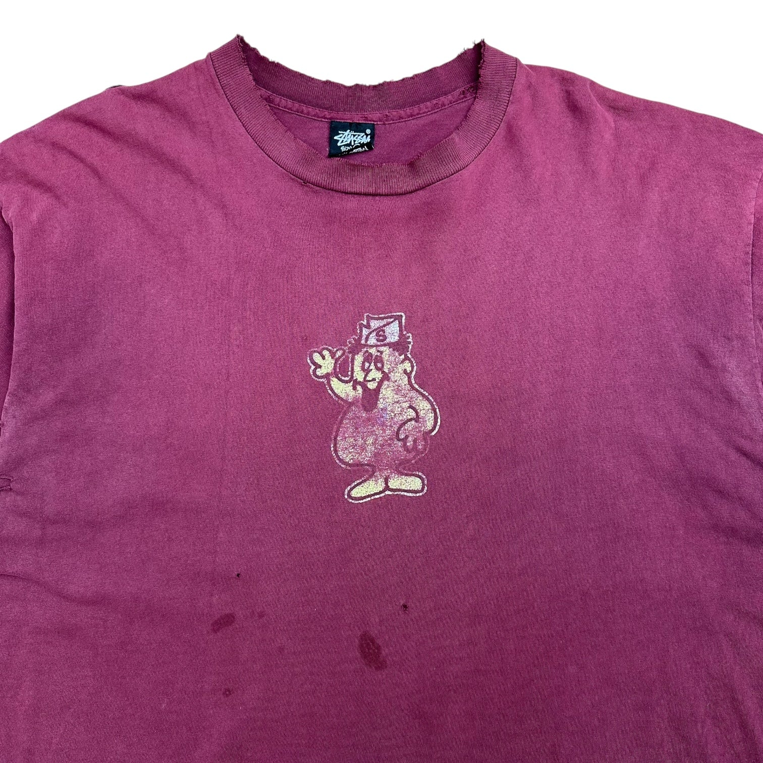 Vintage Stussy Peanut Man Tee Burgundy