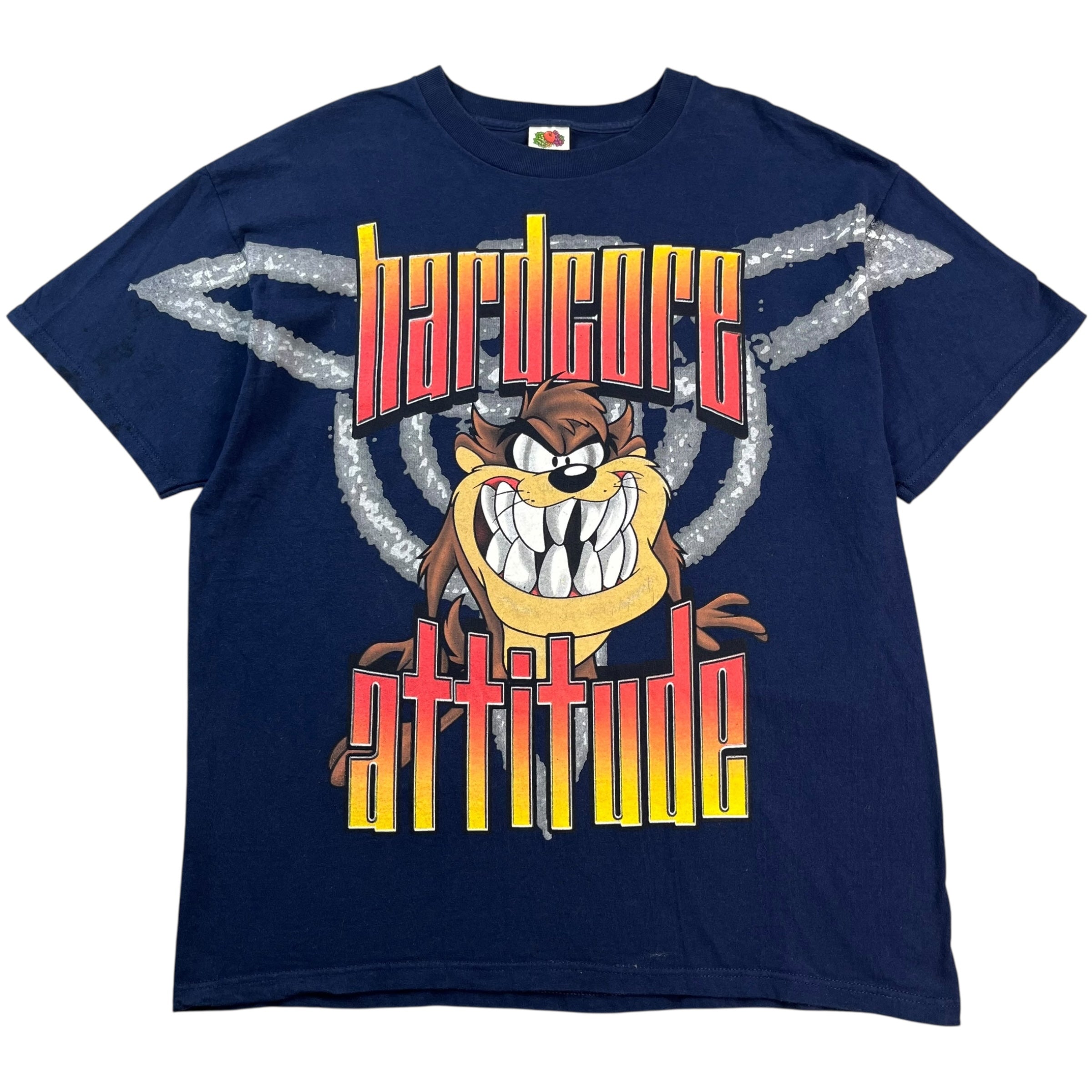 Vintage Tasmanian Devil Hardcore Attitude Tee Navy Blue