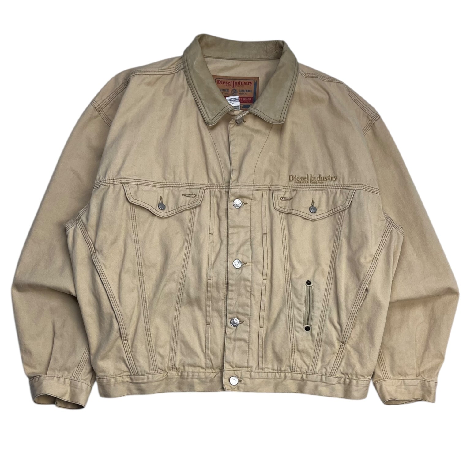Vintage Y2K Diesel Trucker Jacket Tan