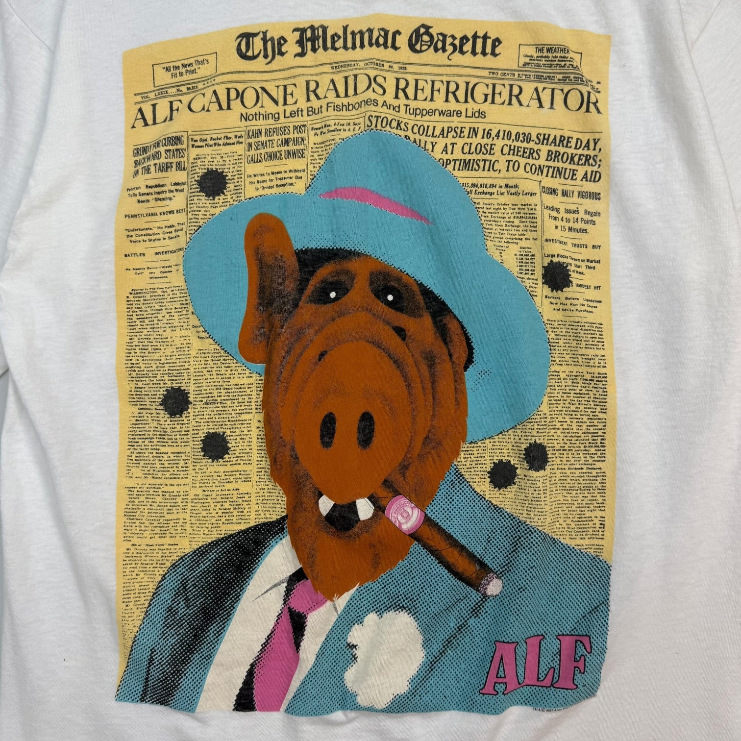 1987 Stanley Desantis Alf Capone Tee White