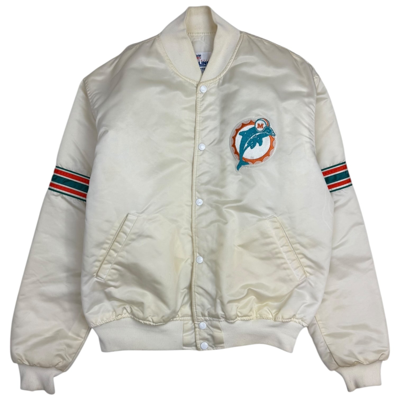 Vintage Miami Dolphins Starter Satin Jacket White
