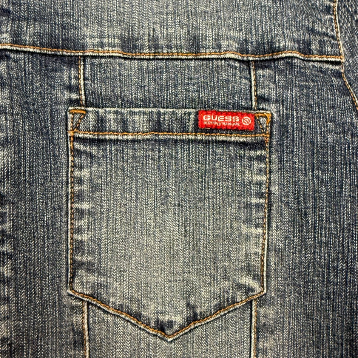 (W) Vintage Y2K Guess Denim Jacket Dark Wash