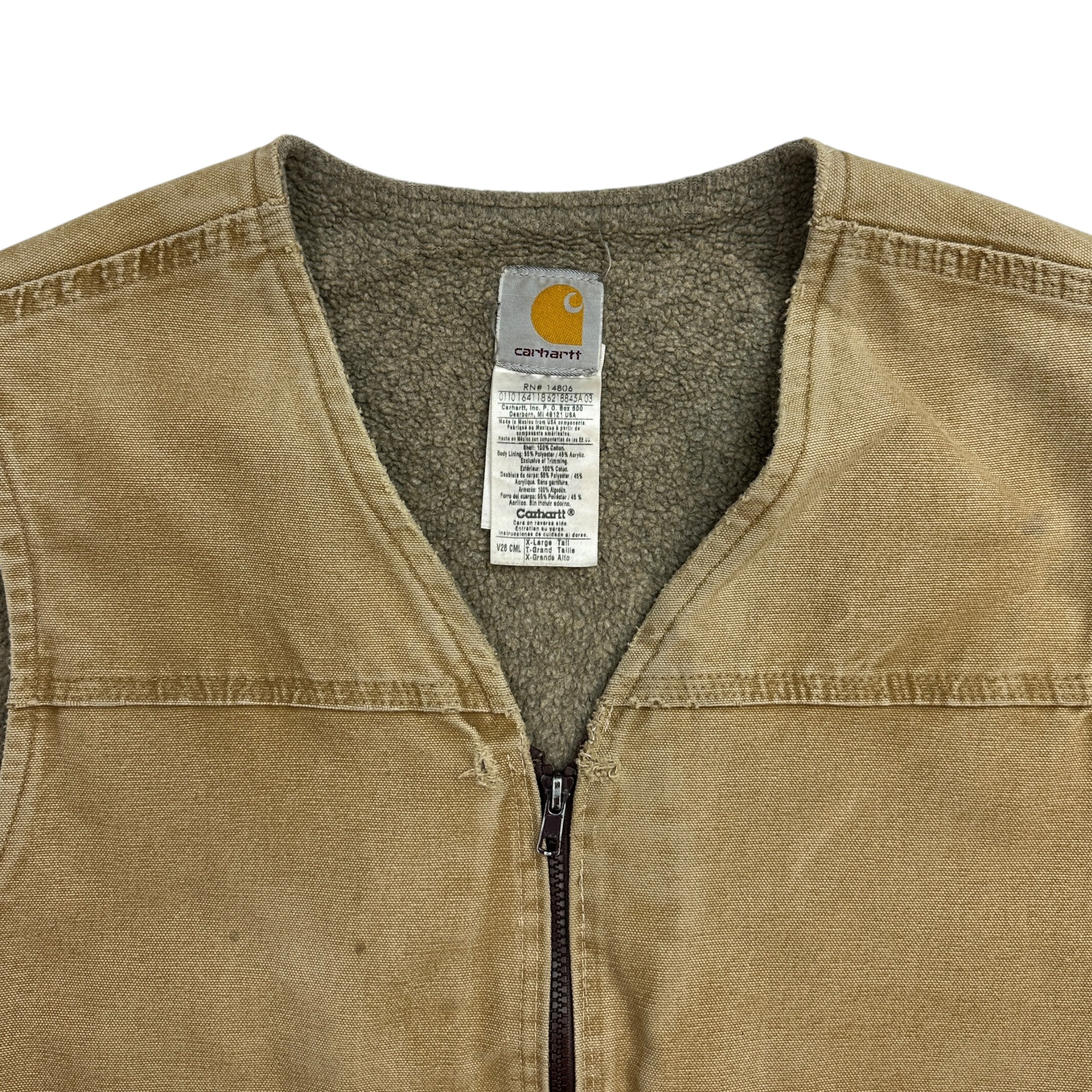 Vintage Carhartt Sherpa Lined Vest Tan