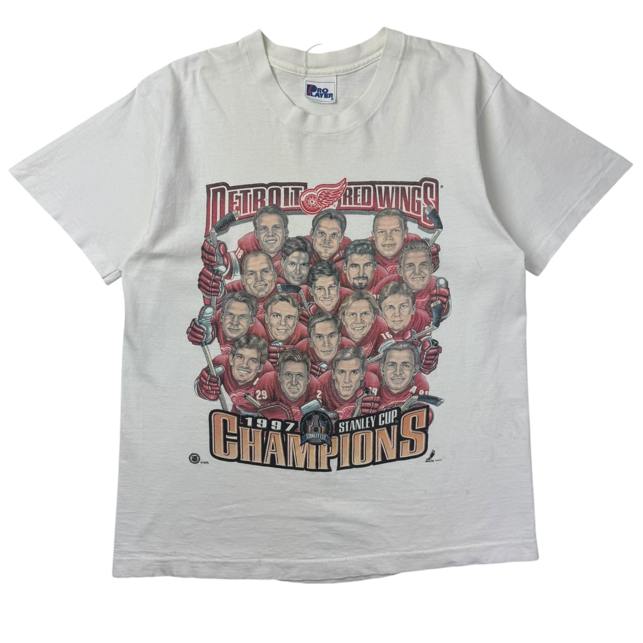1997 Detroit Red Wings Stanley Cup Portrait T-Shirt White