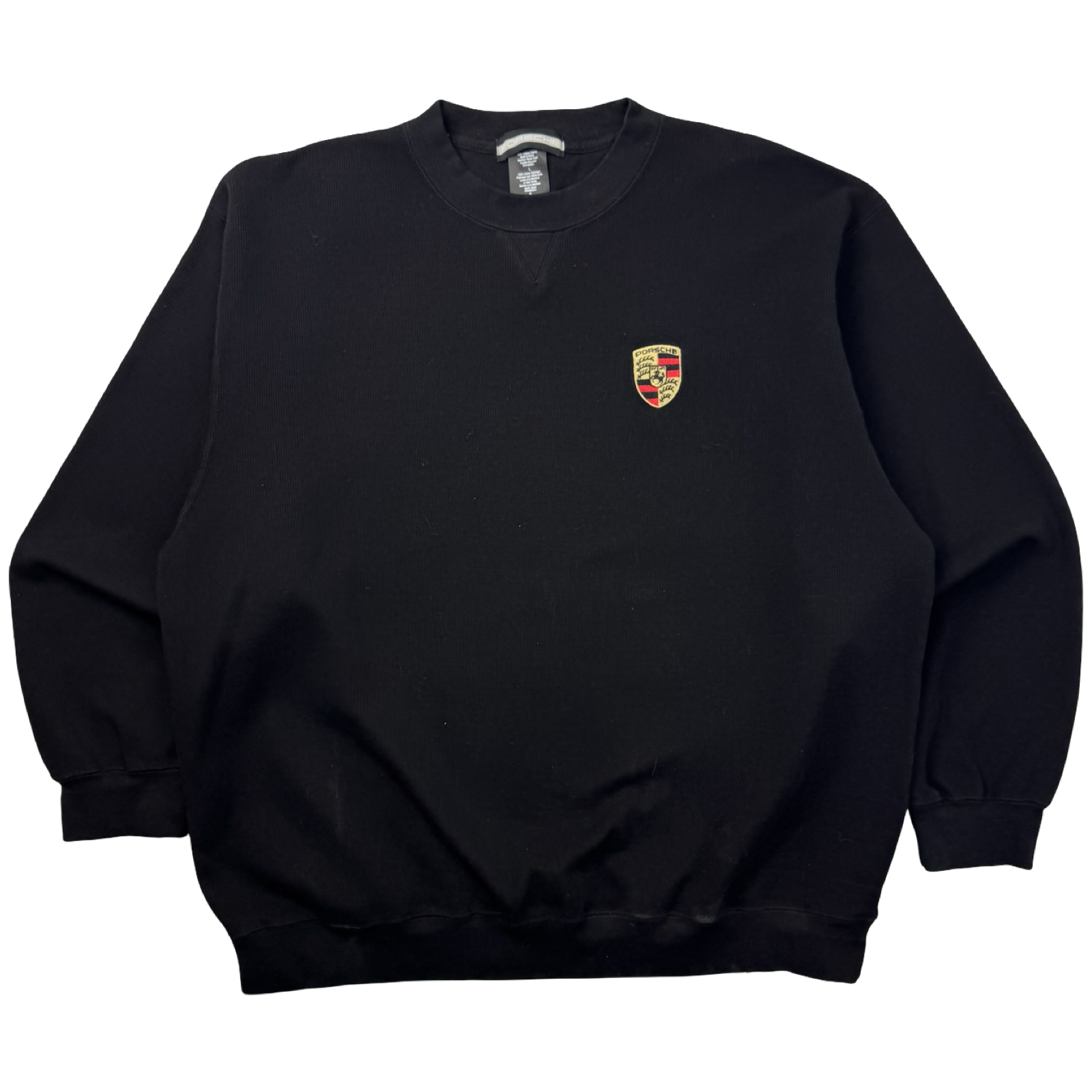 Vintage Porsche Pocket Logo Knit Crewneck Black