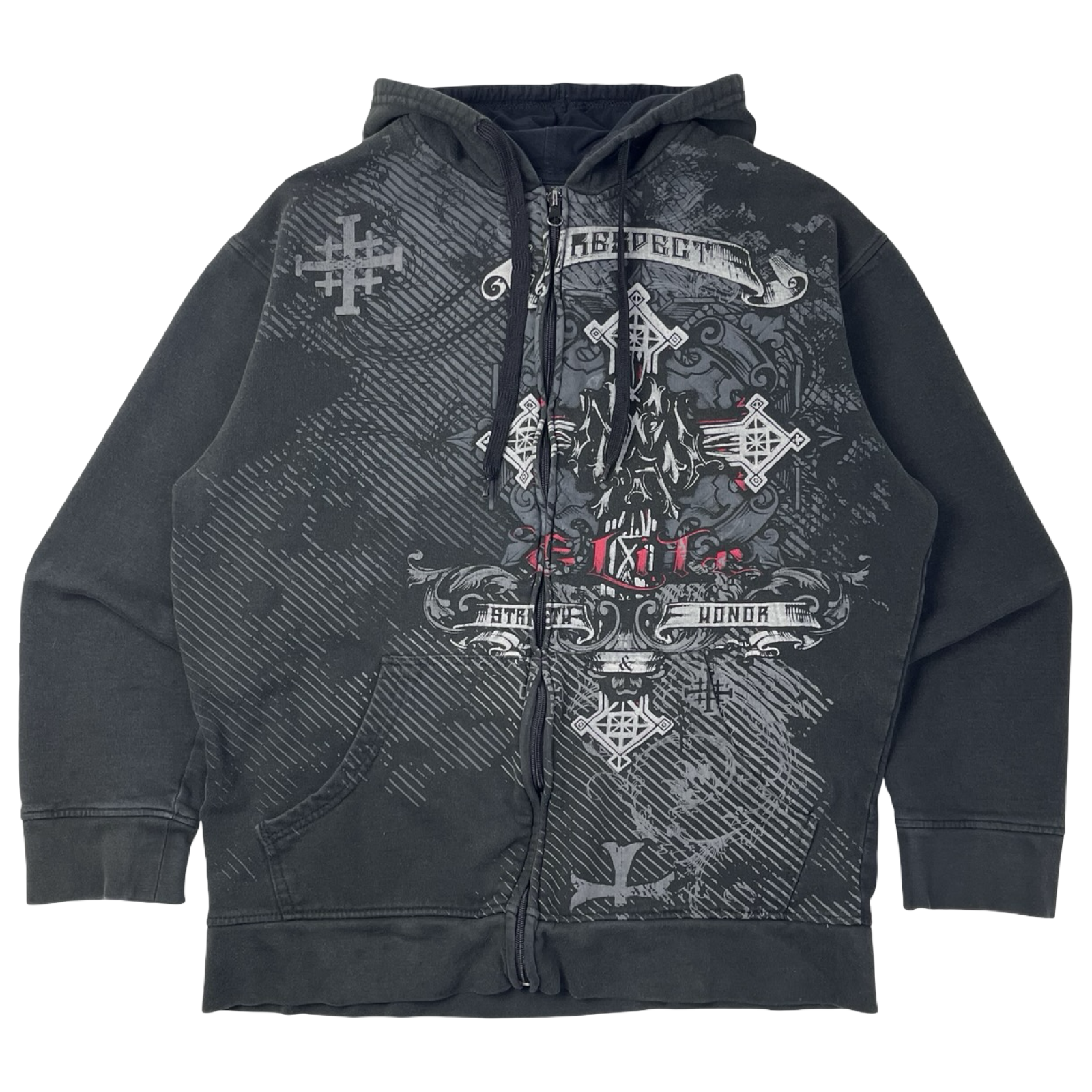 Vintage Y2K MMA Elite Cross Zip-Up Hoodie