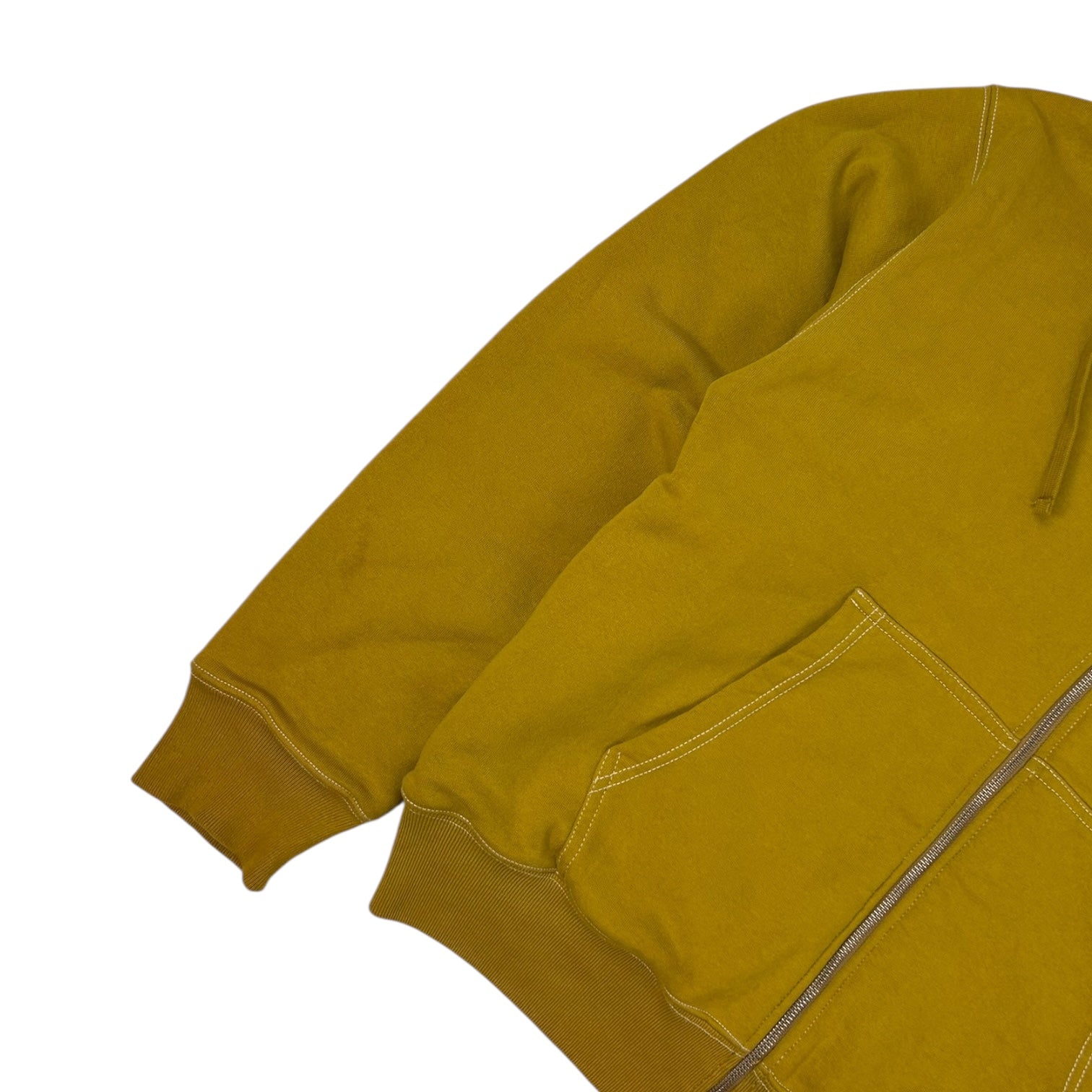 Stussy Double Face Label Zip Up Hoodie Mustard