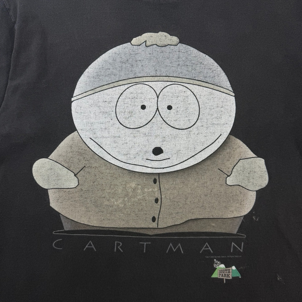 1998 South Park Cartman T-Shirt Faded Black