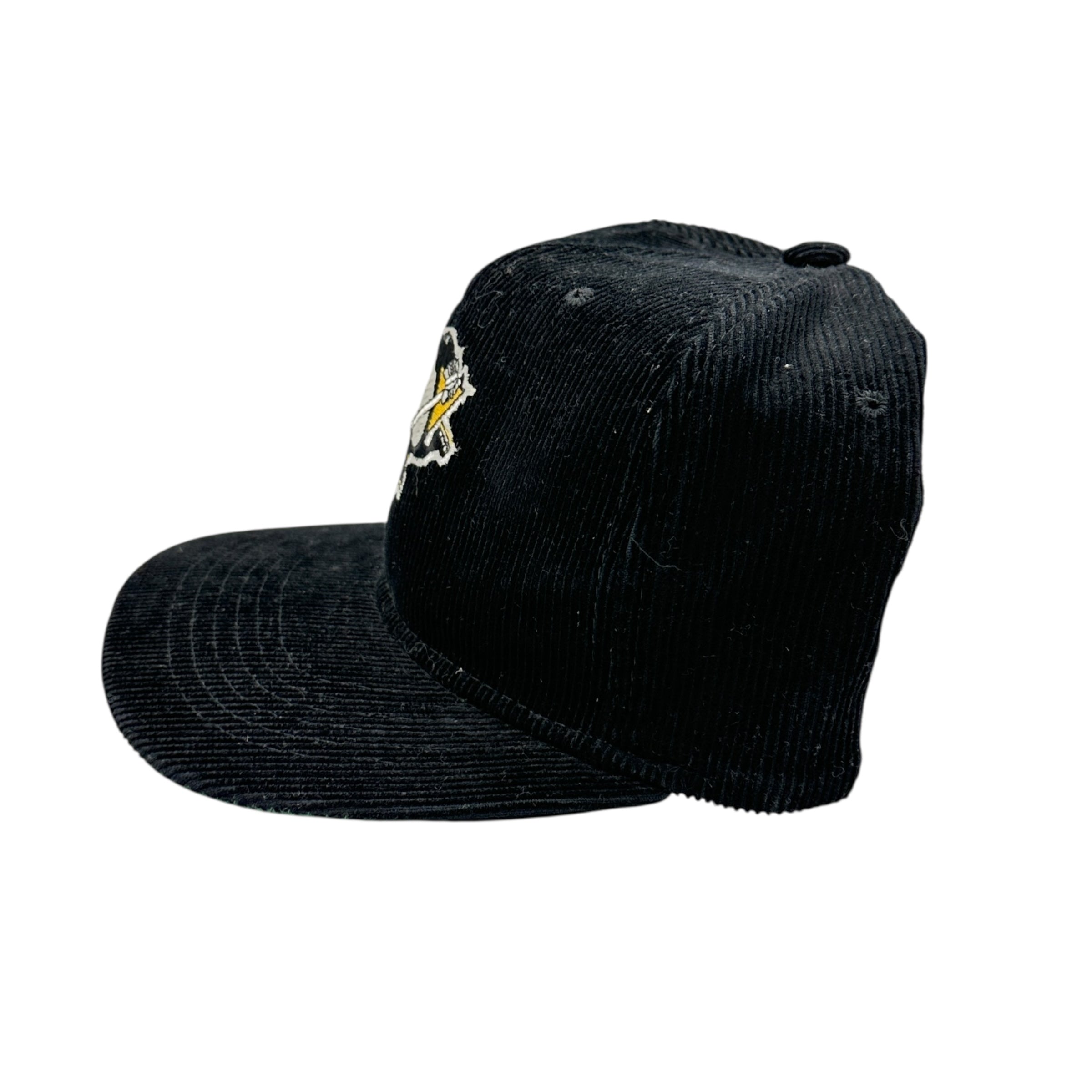 Vintage Ted Fletcher Pittsburg Penguins Corduroy Hat Black