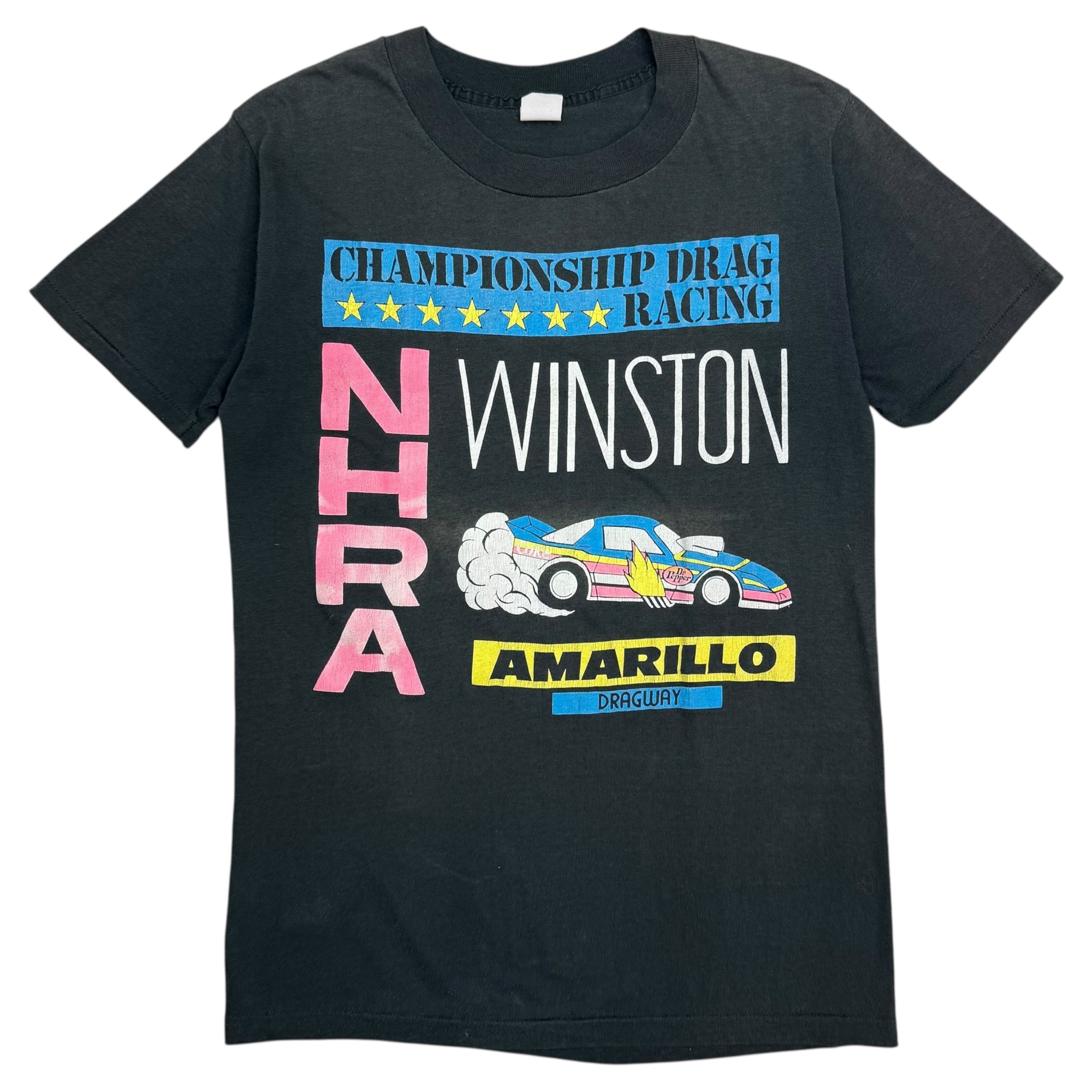1980s NHRA Winston Championship Drag Racing Tee Black