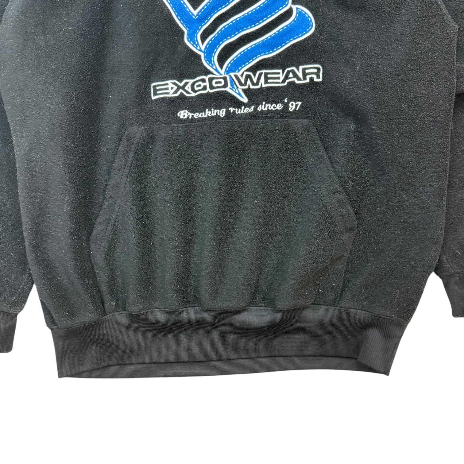 Vintage Exco Wear Fleece Hoodie Black/Blue