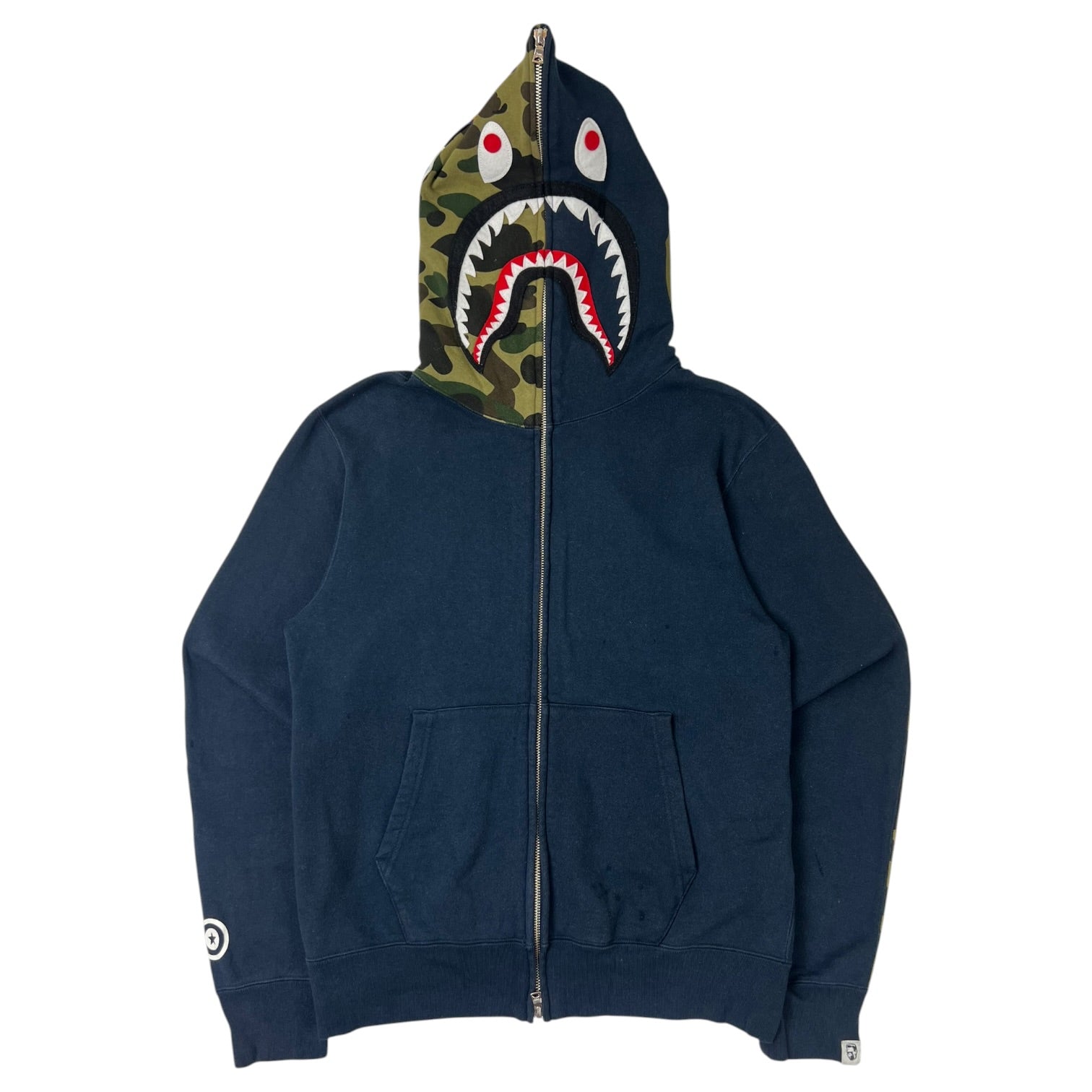 Bape Shark Full zip Hoodie Navy