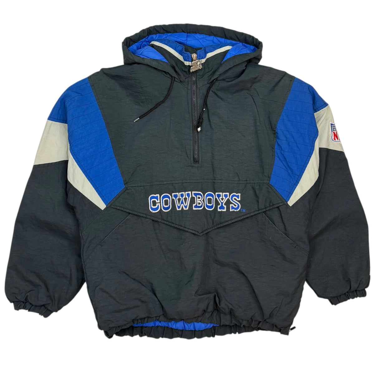 Vintage Starter Dallas Cowboys Quarter Zip Jacket Black