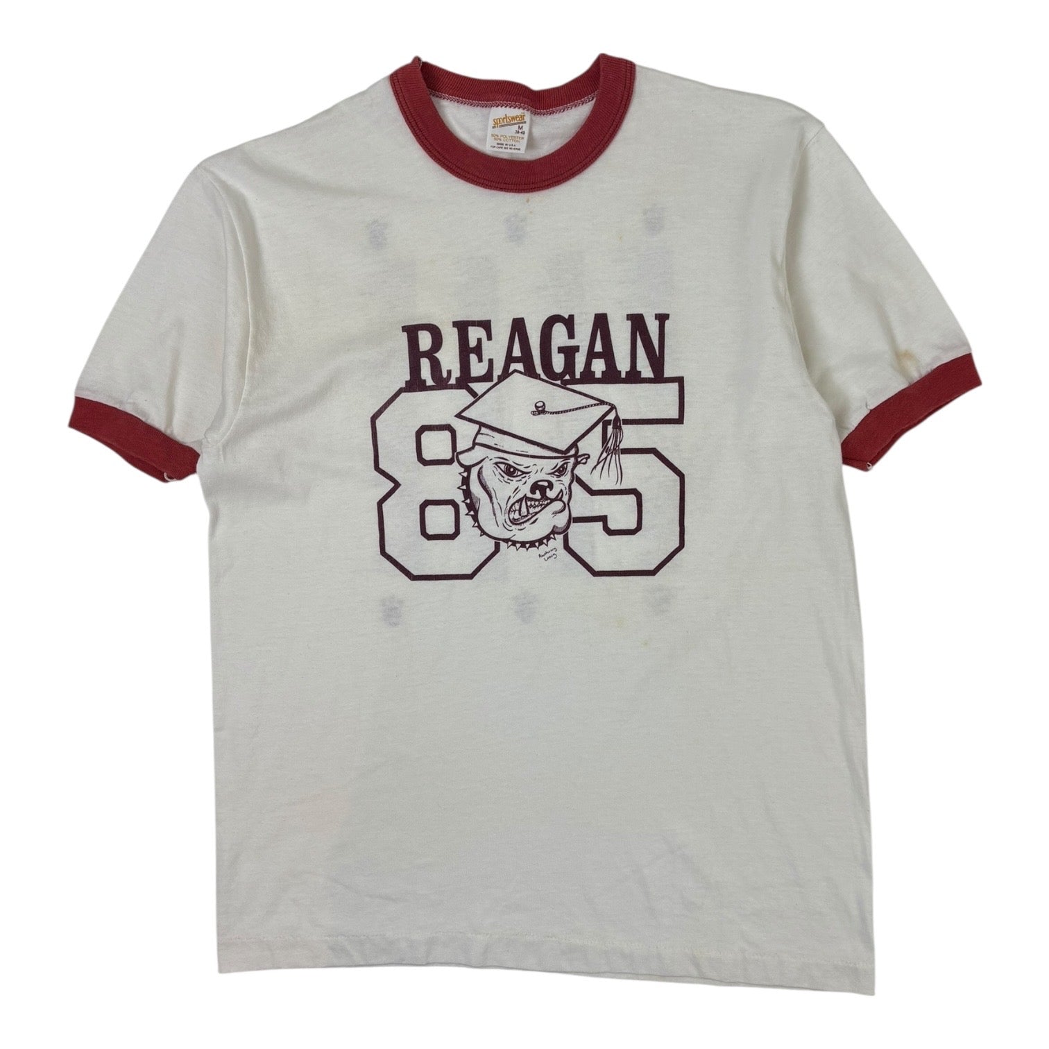 Vintage 1985 Ringer “Reagan ‘85” T-Shirt White