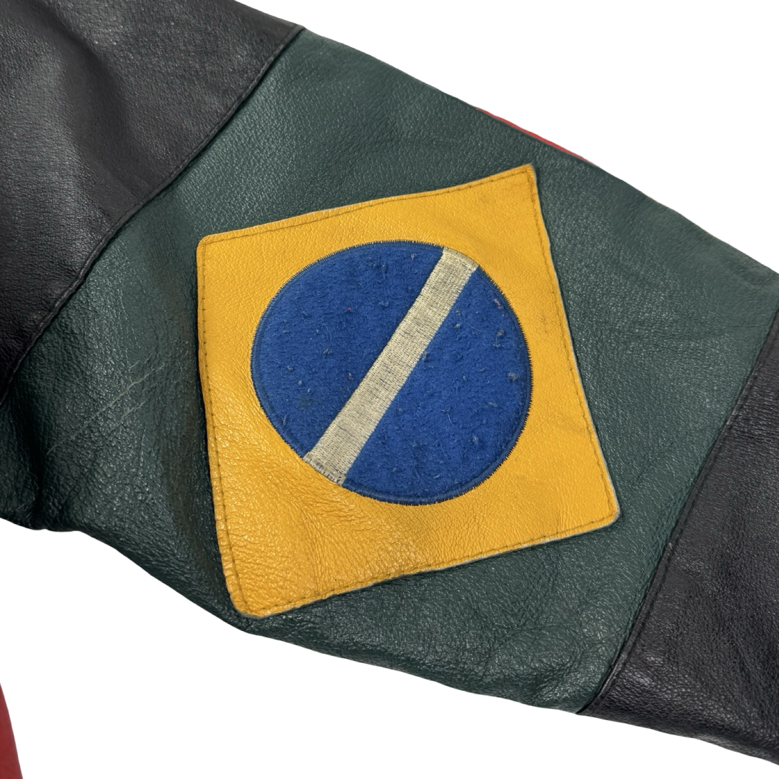 Vintage 80s Phase 2 Flags of the World Leather Jacket