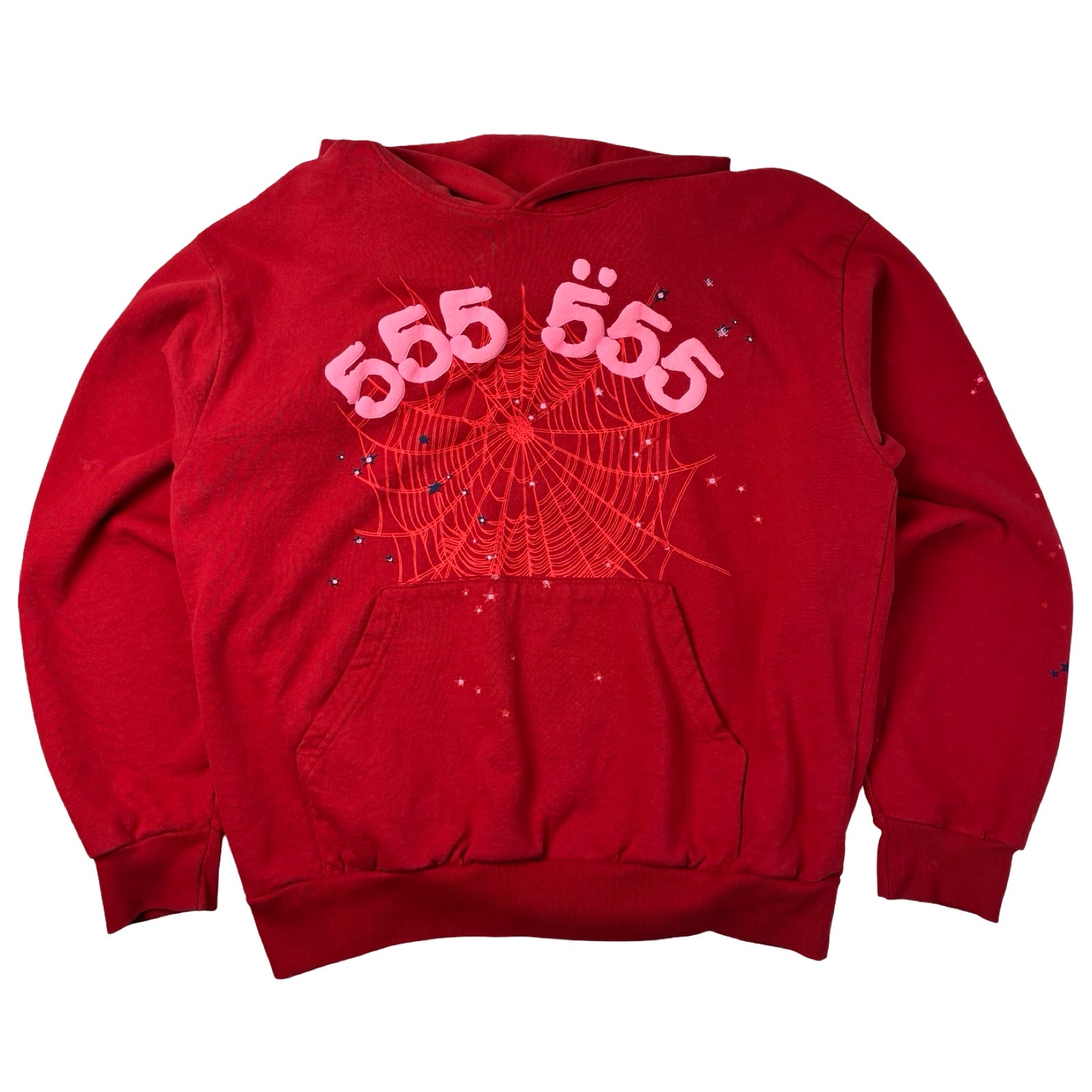Sp5der Worldwide Red Angel Number 555 Hoodie