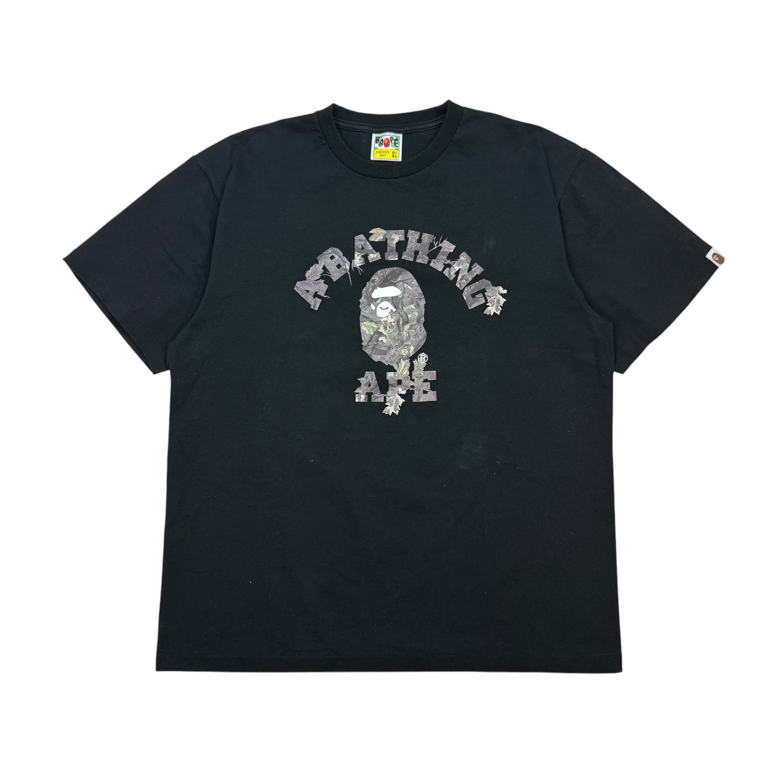 A Bathing Ape Tree Edge Camo College Tee Black