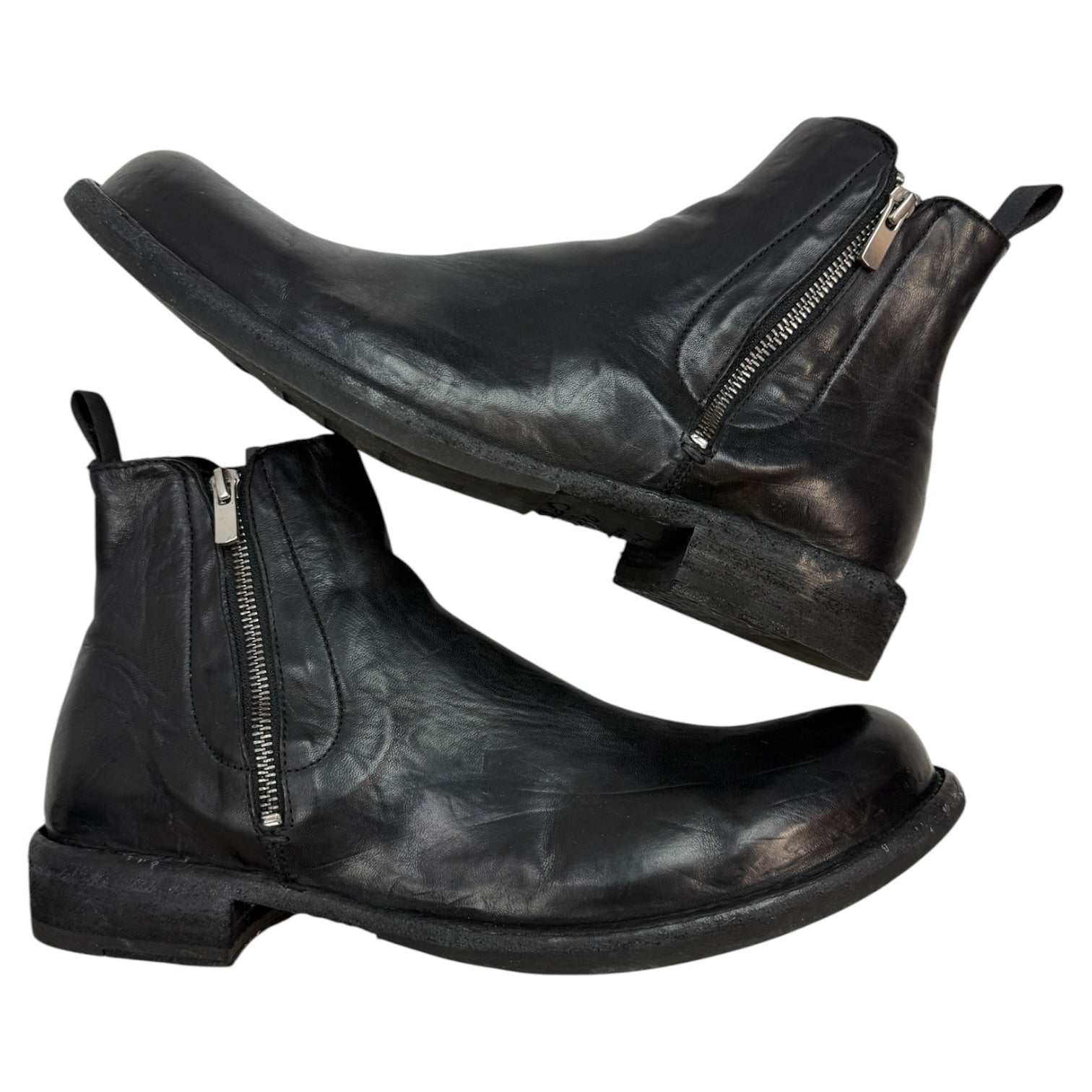 Officine Creative Double Zip Leather Boots (Used)