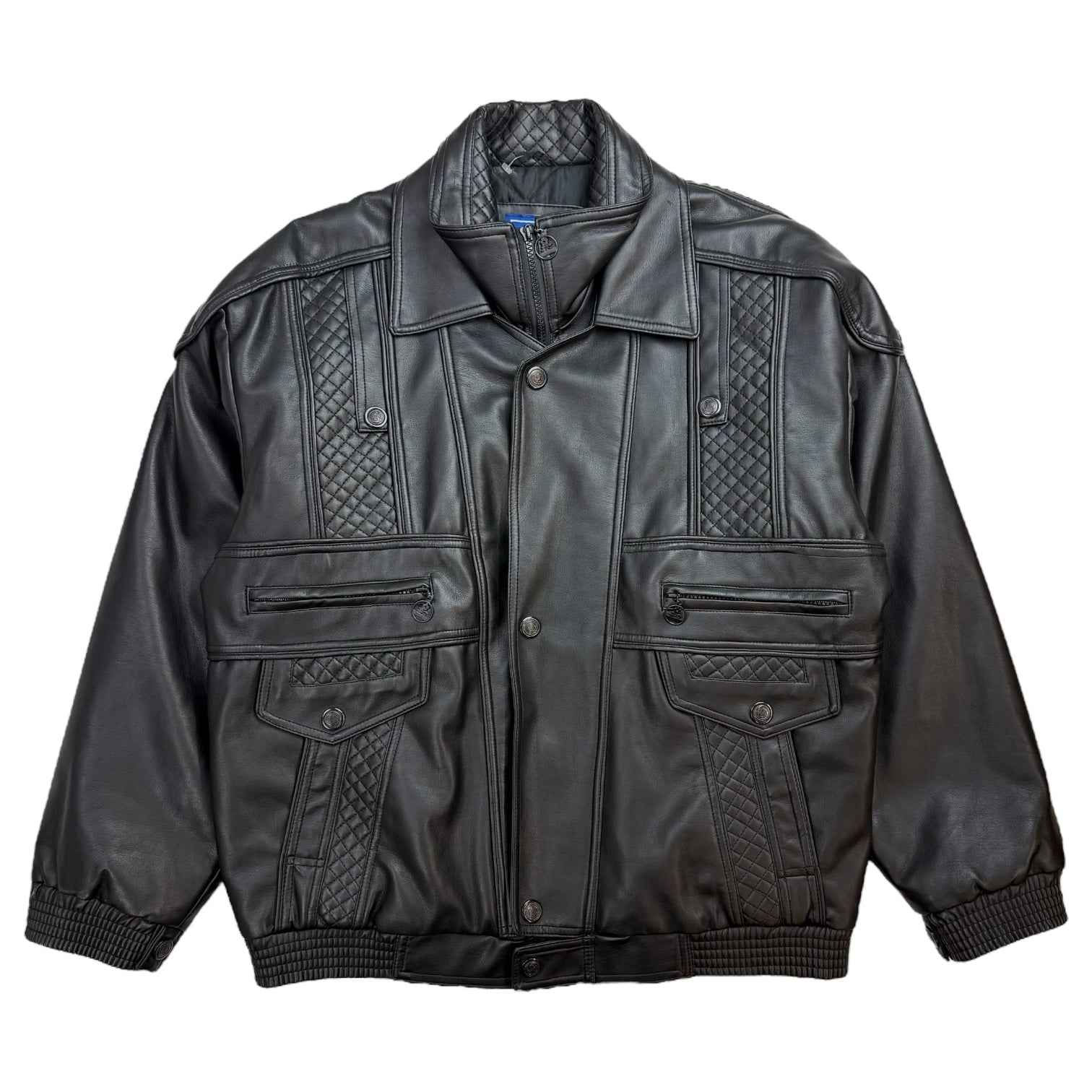 Vintage Quilted Leather Jacket Black