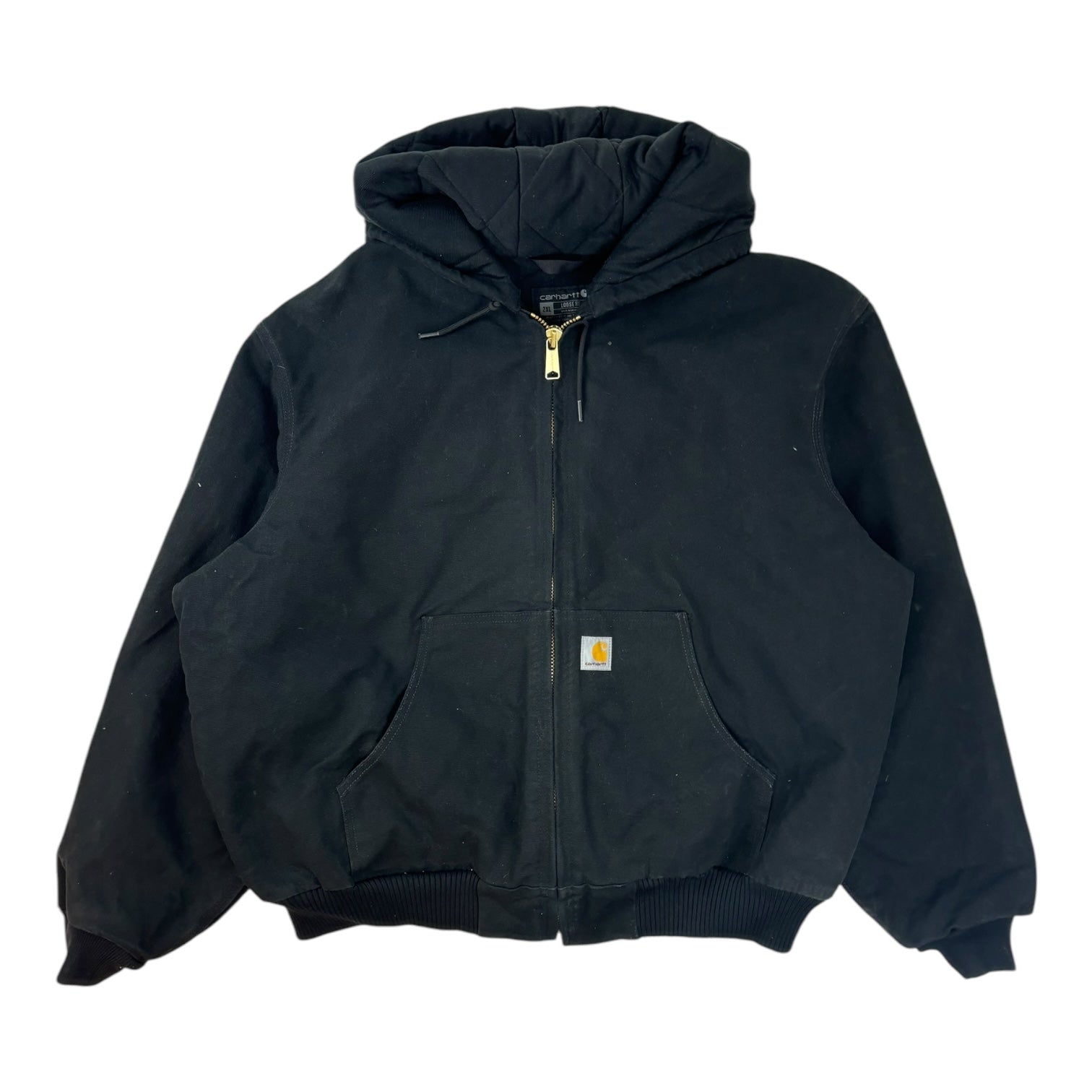 Vintage Carhartt Active Hooded Quilt-Lined Jacket Black