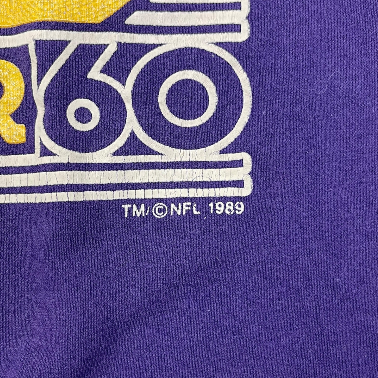 1989 Minnesota Vikings 20th Anniversary Crewneck Sweatshirt Purple