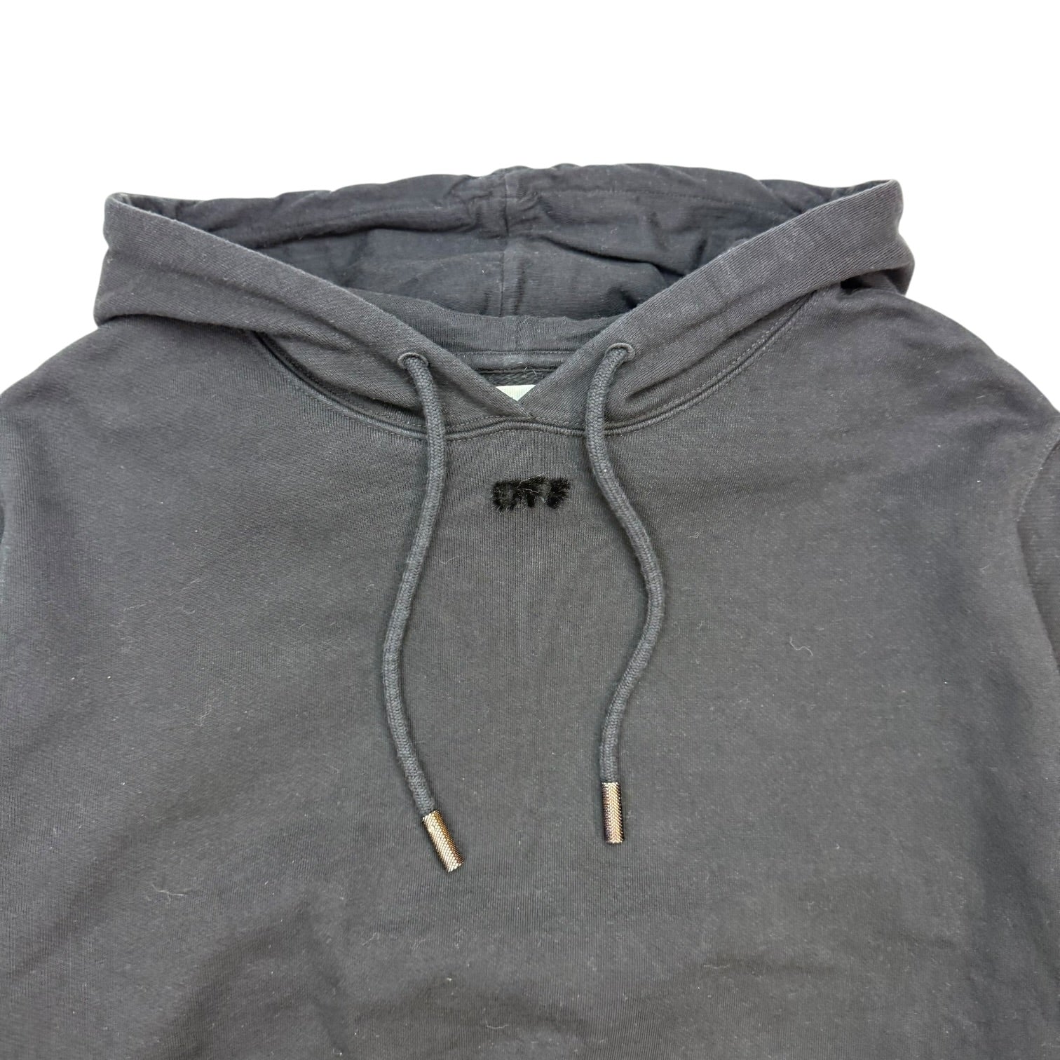 (W) Off-White Arrow Flocked Hoodie Black