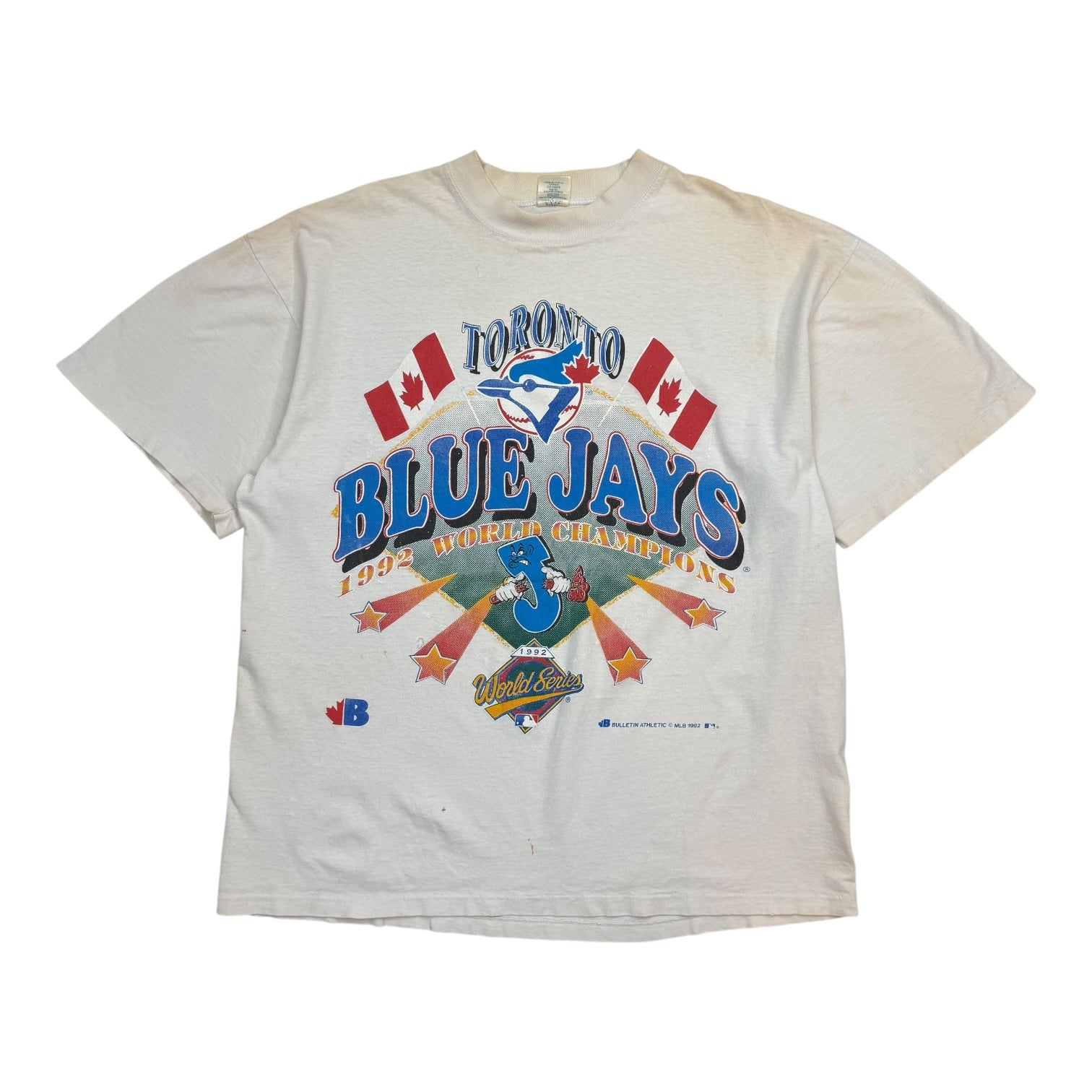 1992 Bulletin Toronto Blue Jays World Champions Tee White