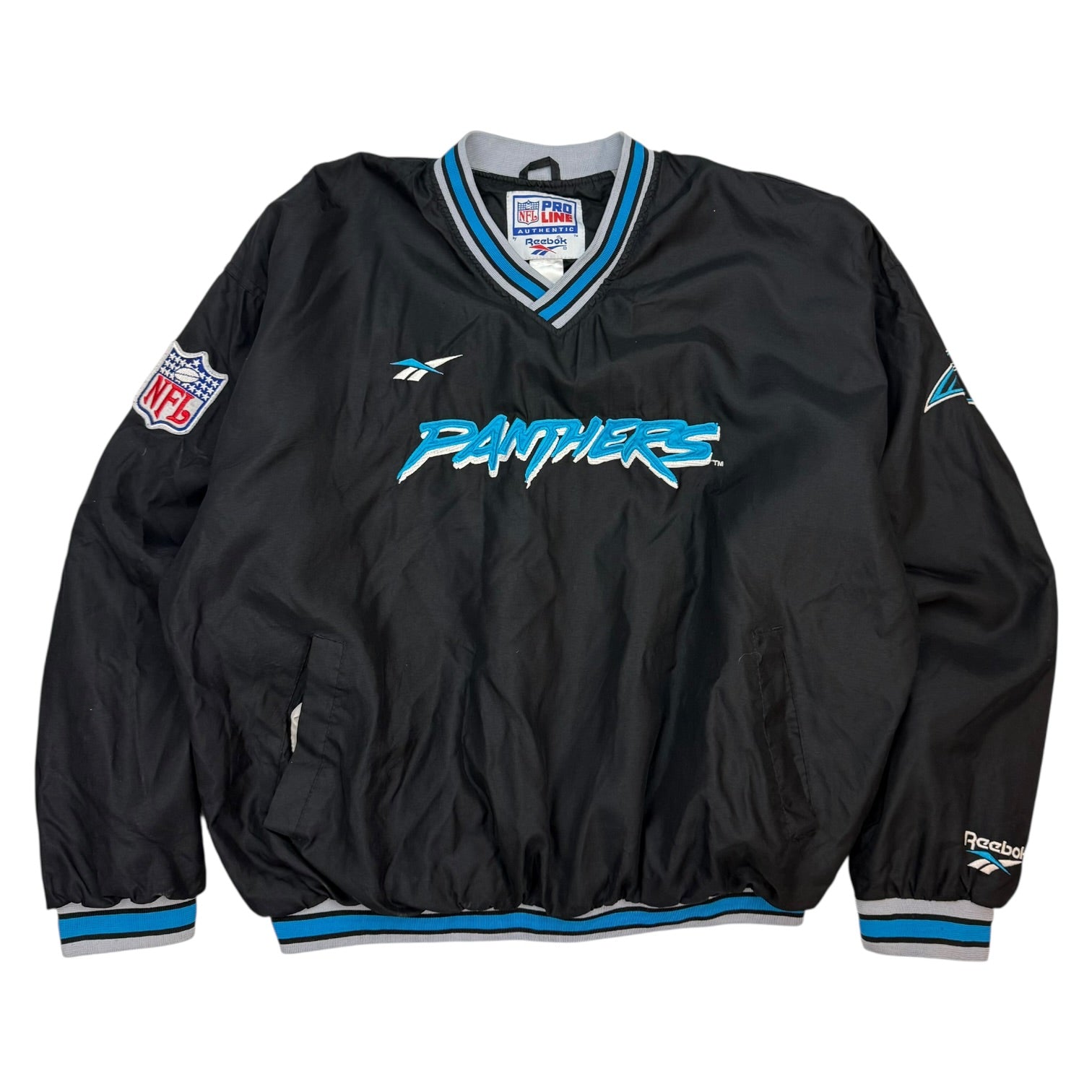 Vintage Reebok Carolina Panthers Pullover Windbreaker Black