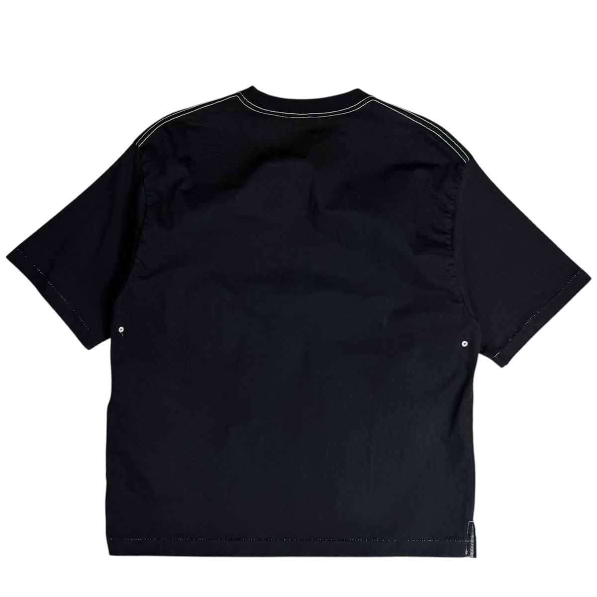 Auralee Contrast Stitch Heavy Relaxed Tee Black