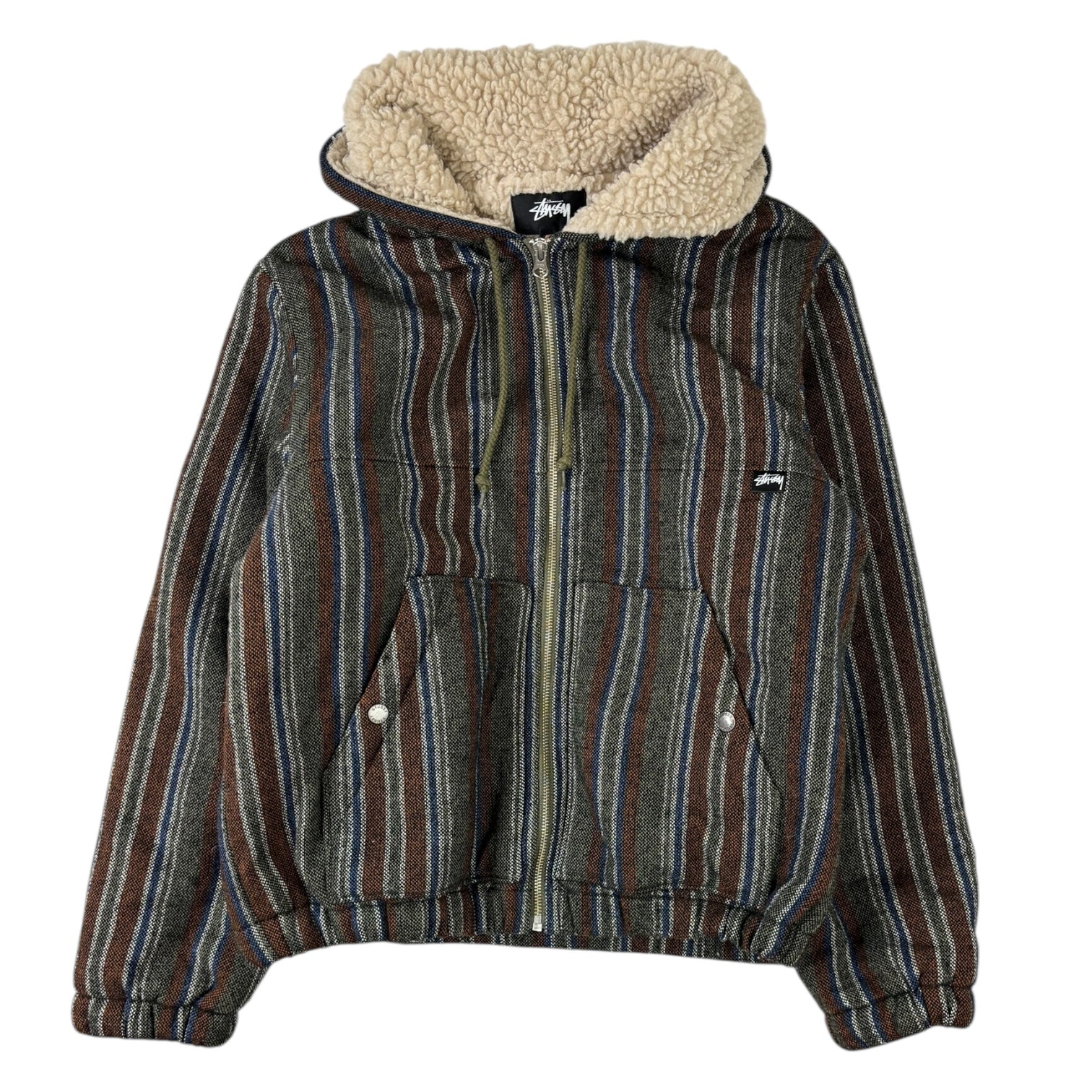 Stussy Wool Stripe Work Jacket Olive