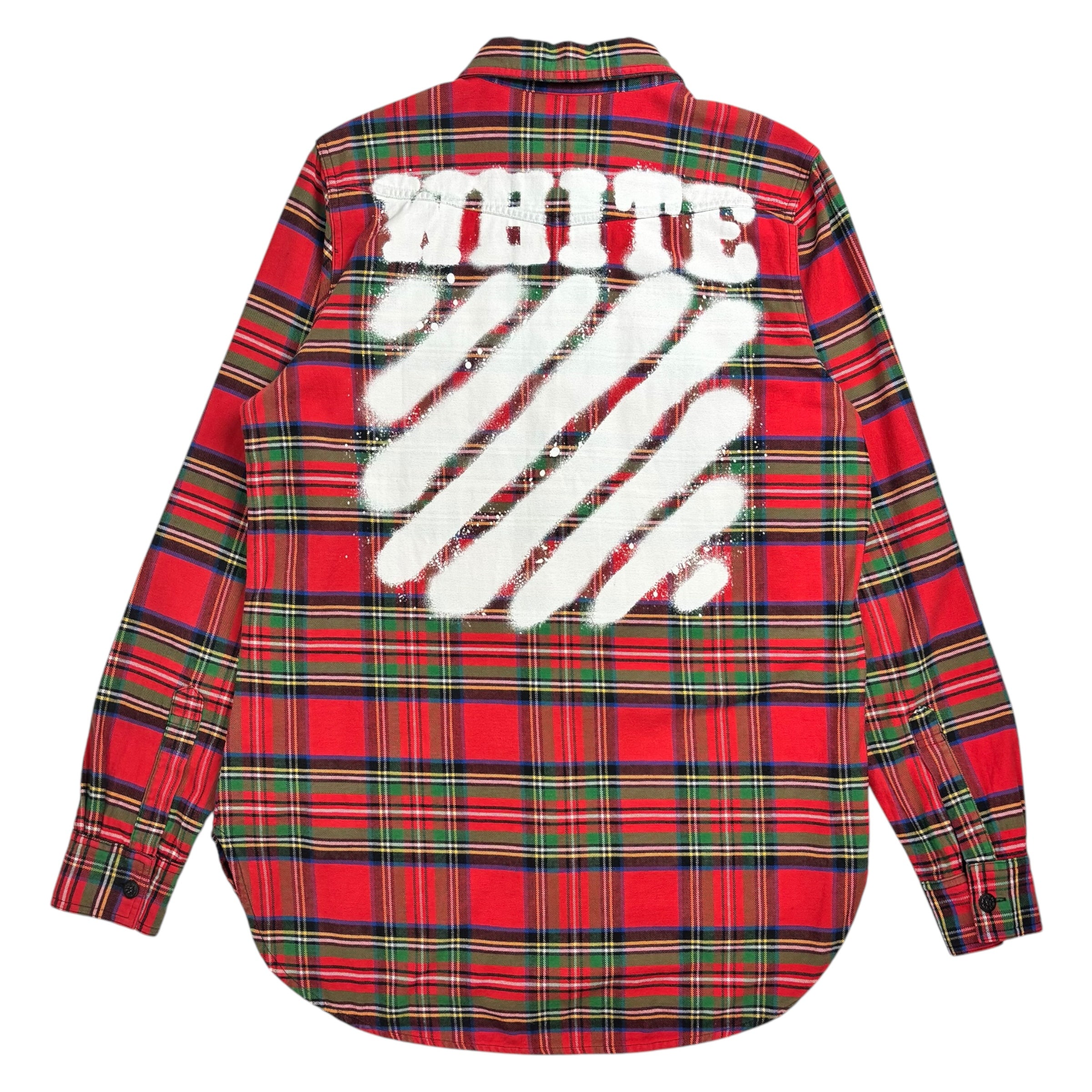 Off-White Sprayed Diagonals Flannel Red