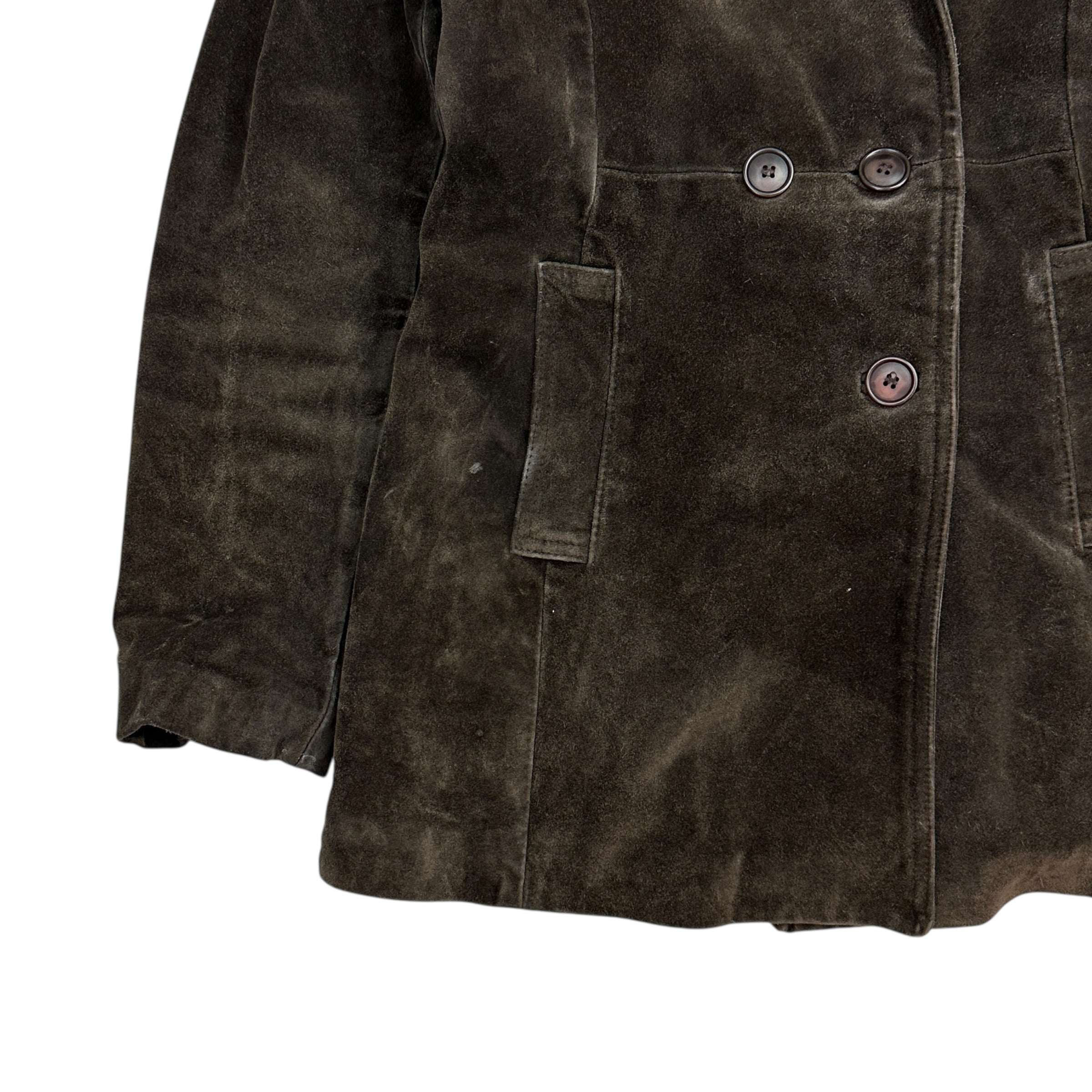 (W) Vintage Danier Leather Suede Blazer Chocolate Brown