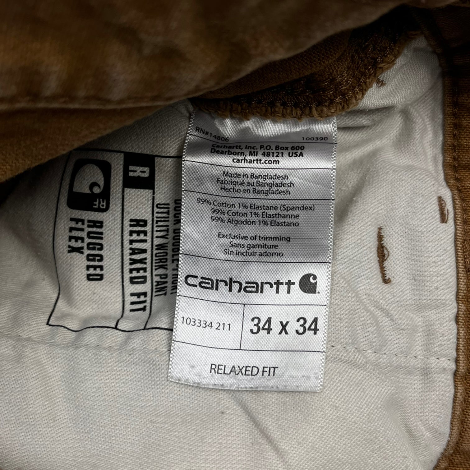 Carhartt Double Knee Pant Gold Brown