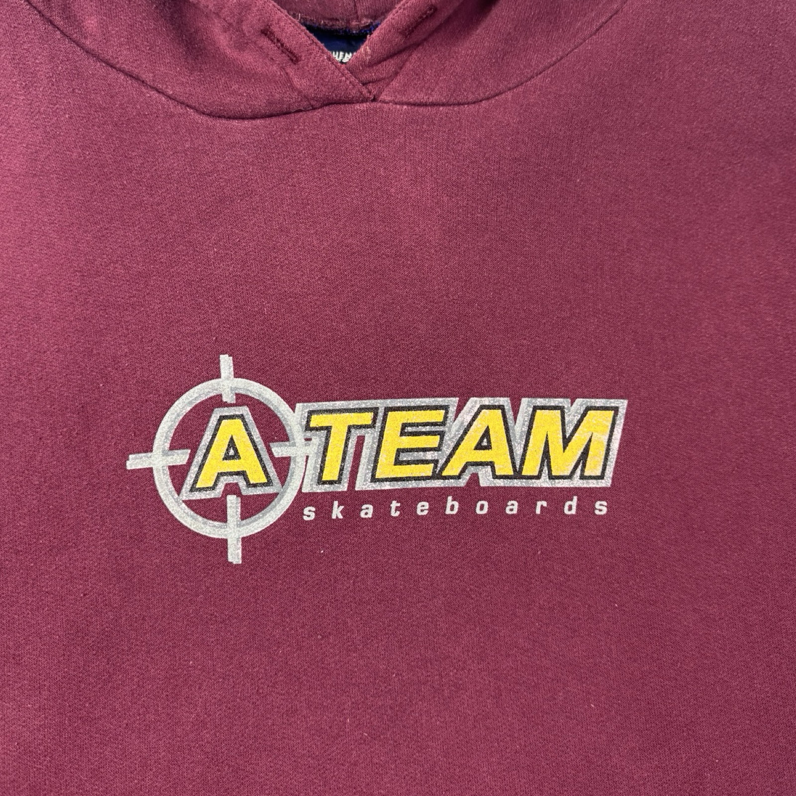 Vintage A-Team Target Logo Skate Hoodie Burgundy