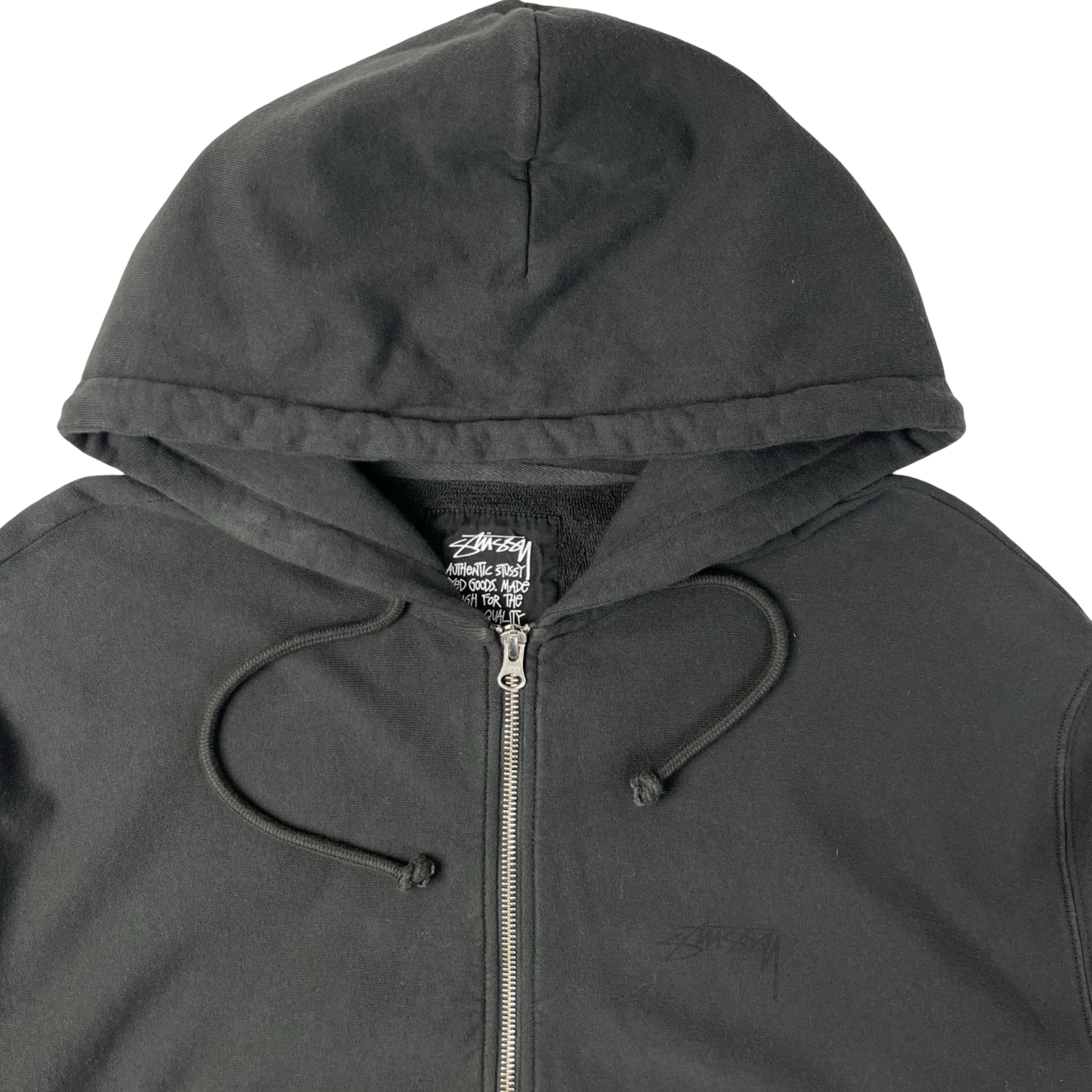 Stussy Lightweight Terry Zip Up Hoodie Charcoal Grey