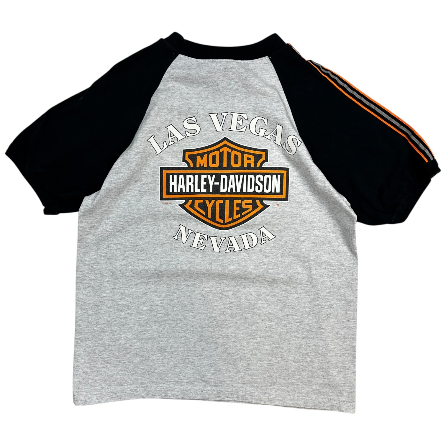 Vintage Harley Davidson Raglan T-Shirt Grey