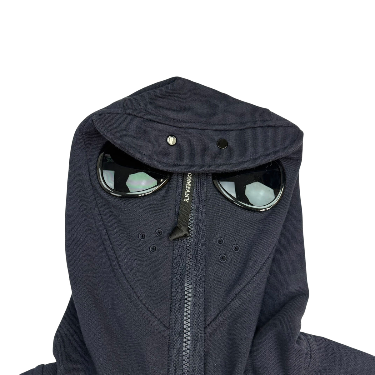 C.P. Company Diagonal Raised Fleece Full Zip Hoodie Black