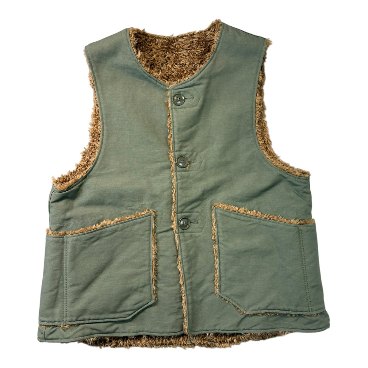 Engineered Garments Reversible Over Vest Olive Green