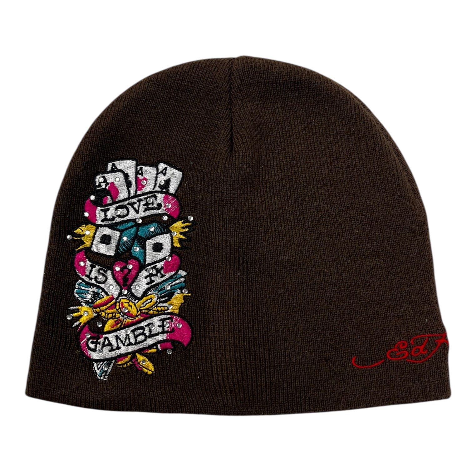 Vintage Y2K Ed Hardy “Gamble” Rhinestone Skully