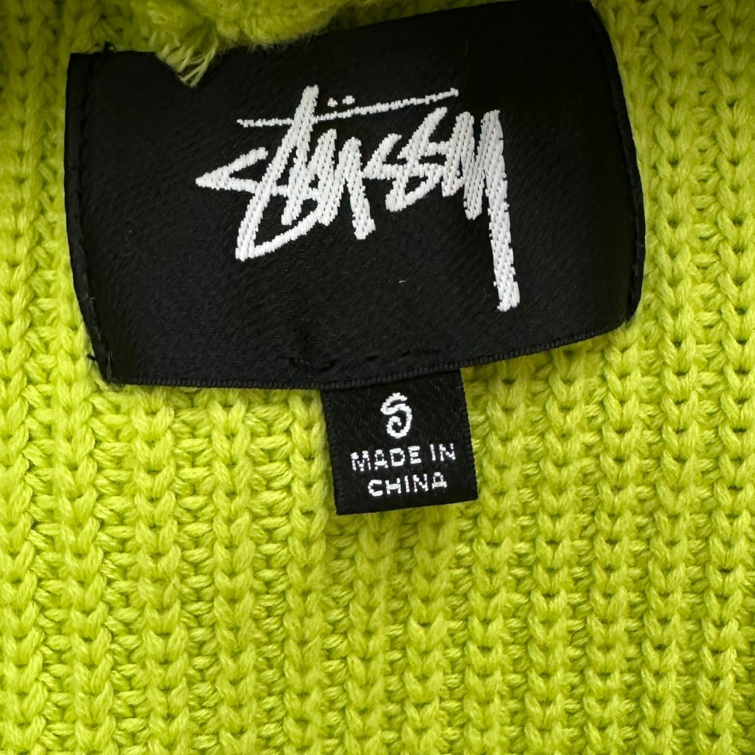 Stussy Cotton Knit Hoodie Lime