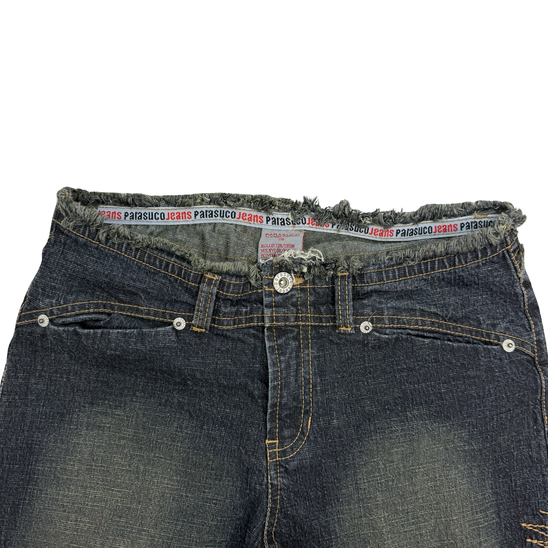 (W) Vintage Parasuco Flared Bottom Denim Pants Dark Wash