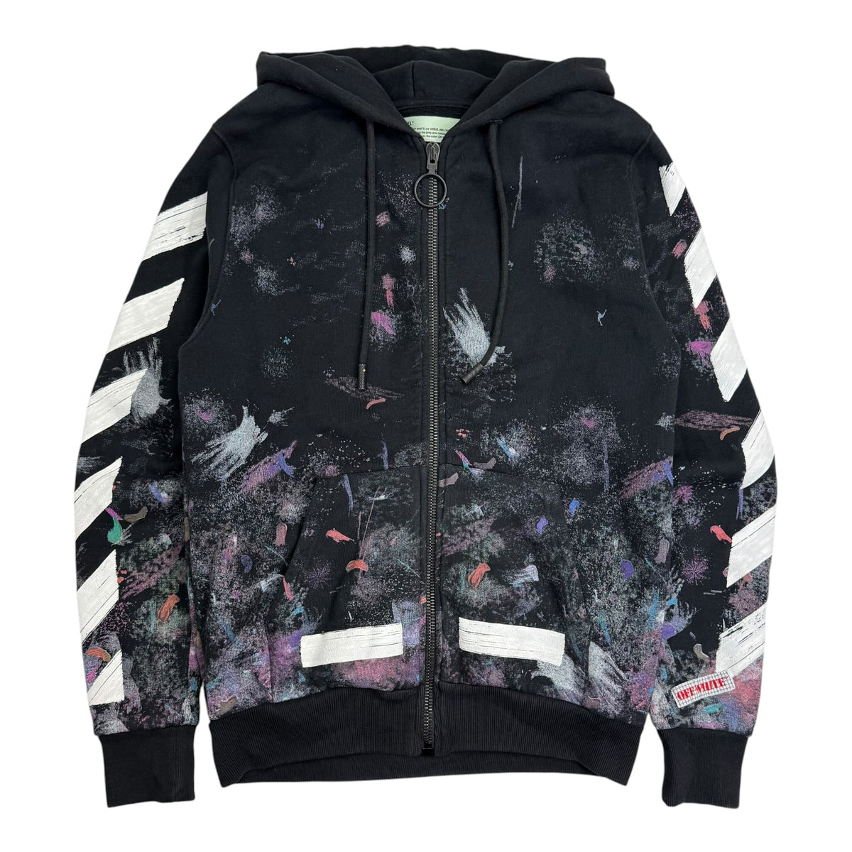 Off-White Galaxy Brushed Zip Up Hoodie Black