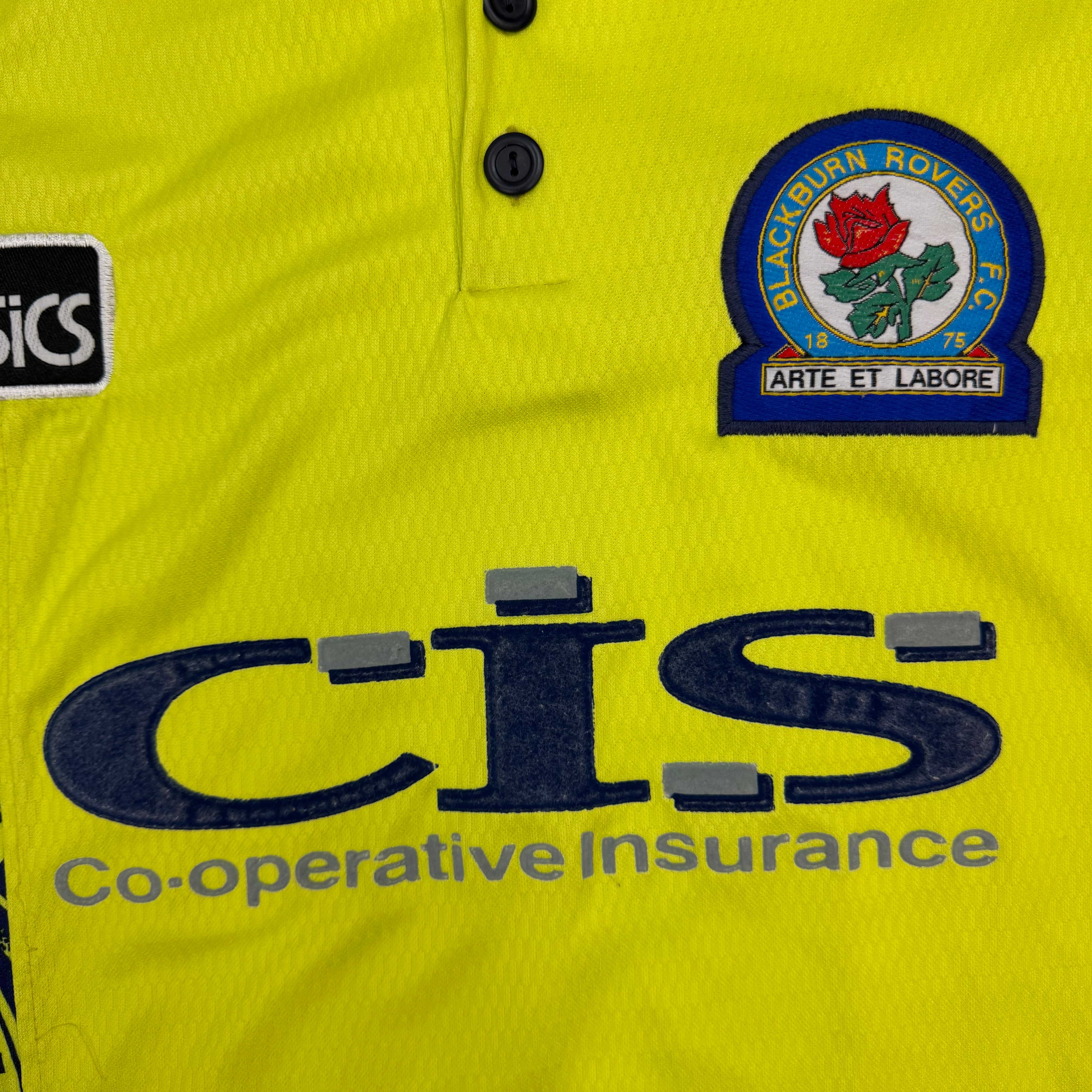 Vintage 1996-97 Blackburn Rovers Away Jersey Bright Yellow