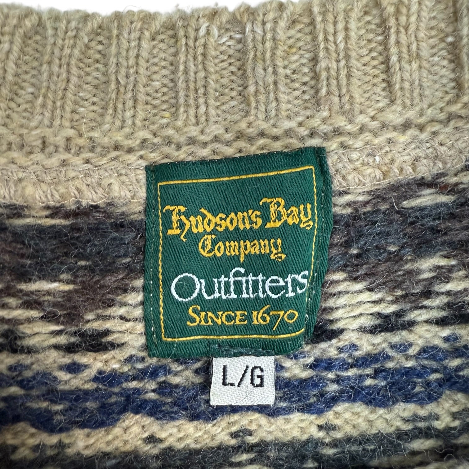 Vintage Hudson’s Bay Co Knit Sweater Beige
