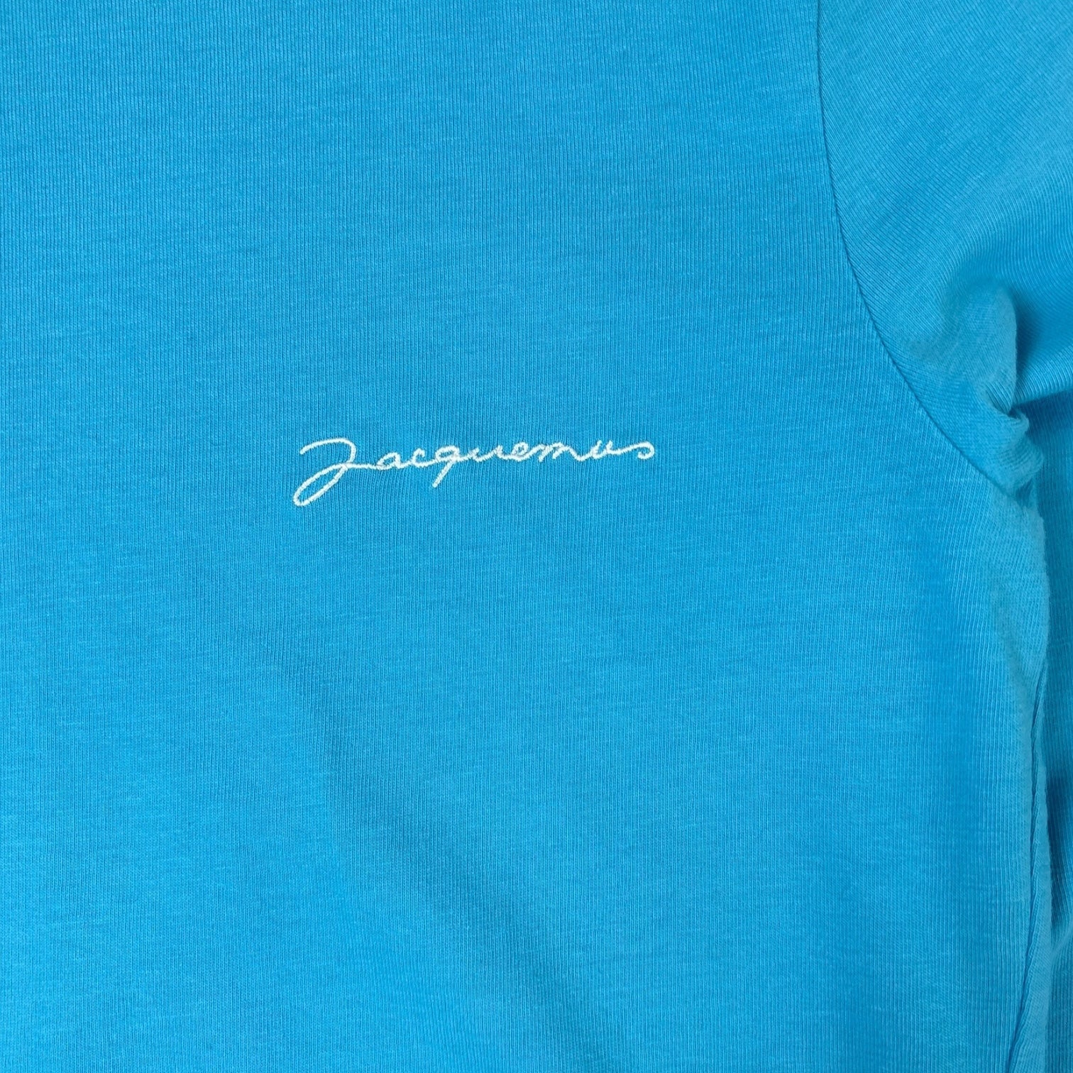 (W) Jaquemus Script Logo Long Sleeve T-Shirt Blue