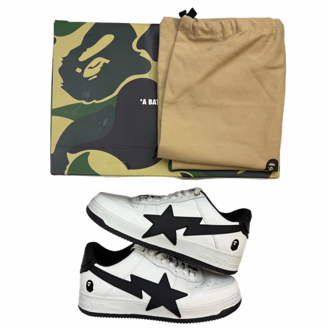 Bathing Ape Bape Sta OS White/Black (Used)