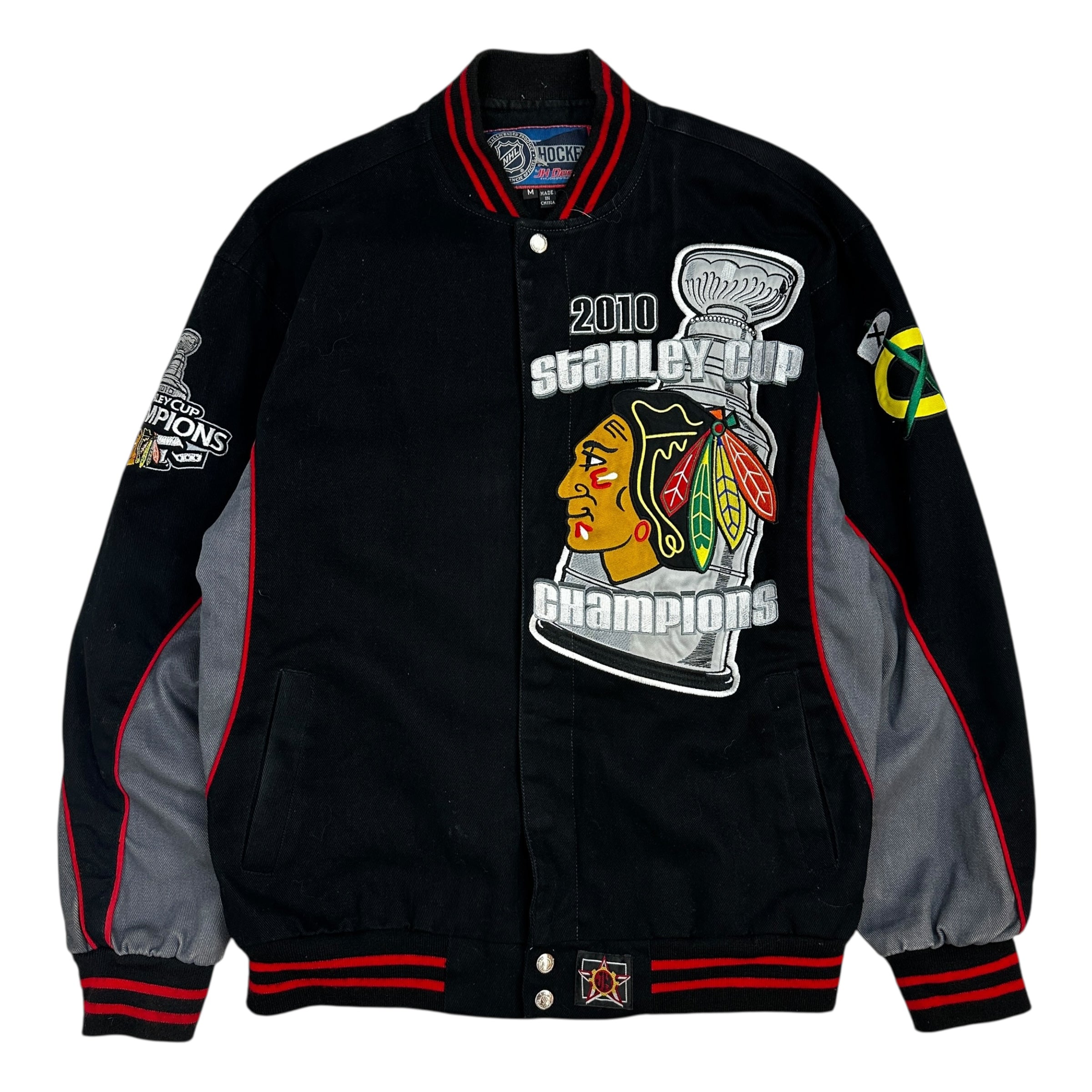 2010 Chicago Blackhawks Stanley Cup Champions Jeff Hamilton Varsity Jacket