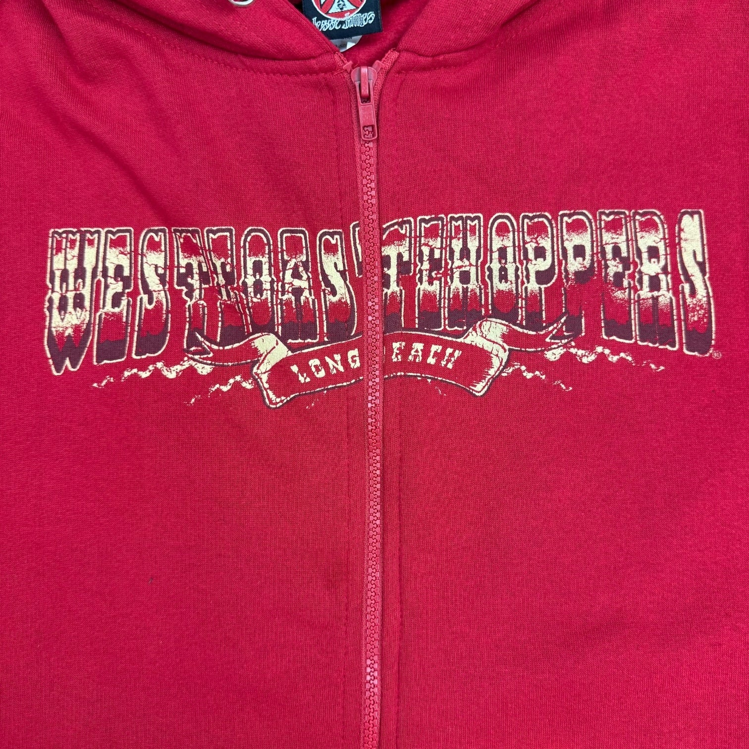 Vintage West Coast Choppers Zip Up Hoodie Red