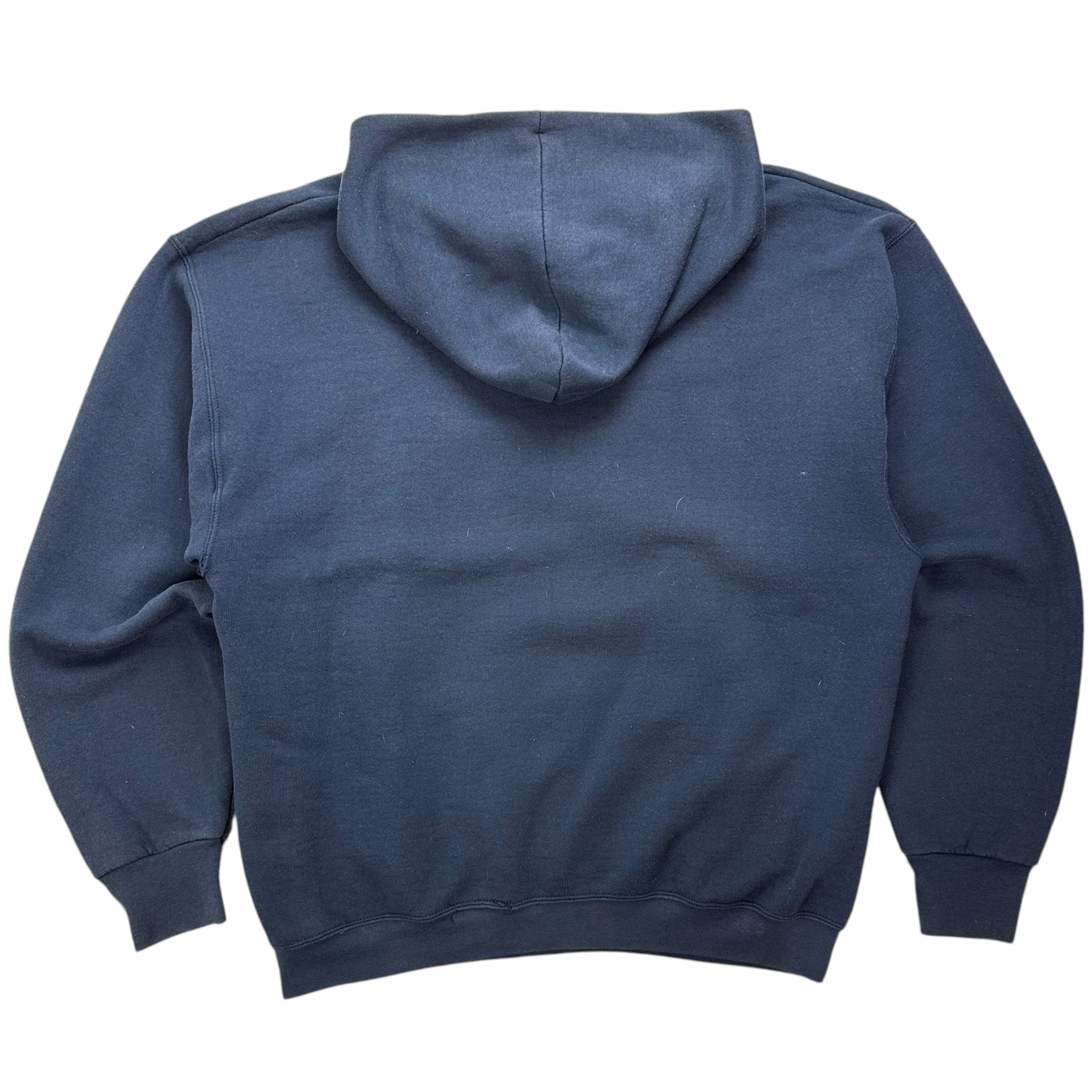 Vintage Fruit Of The Loom Blank Hoodie Navy Blue